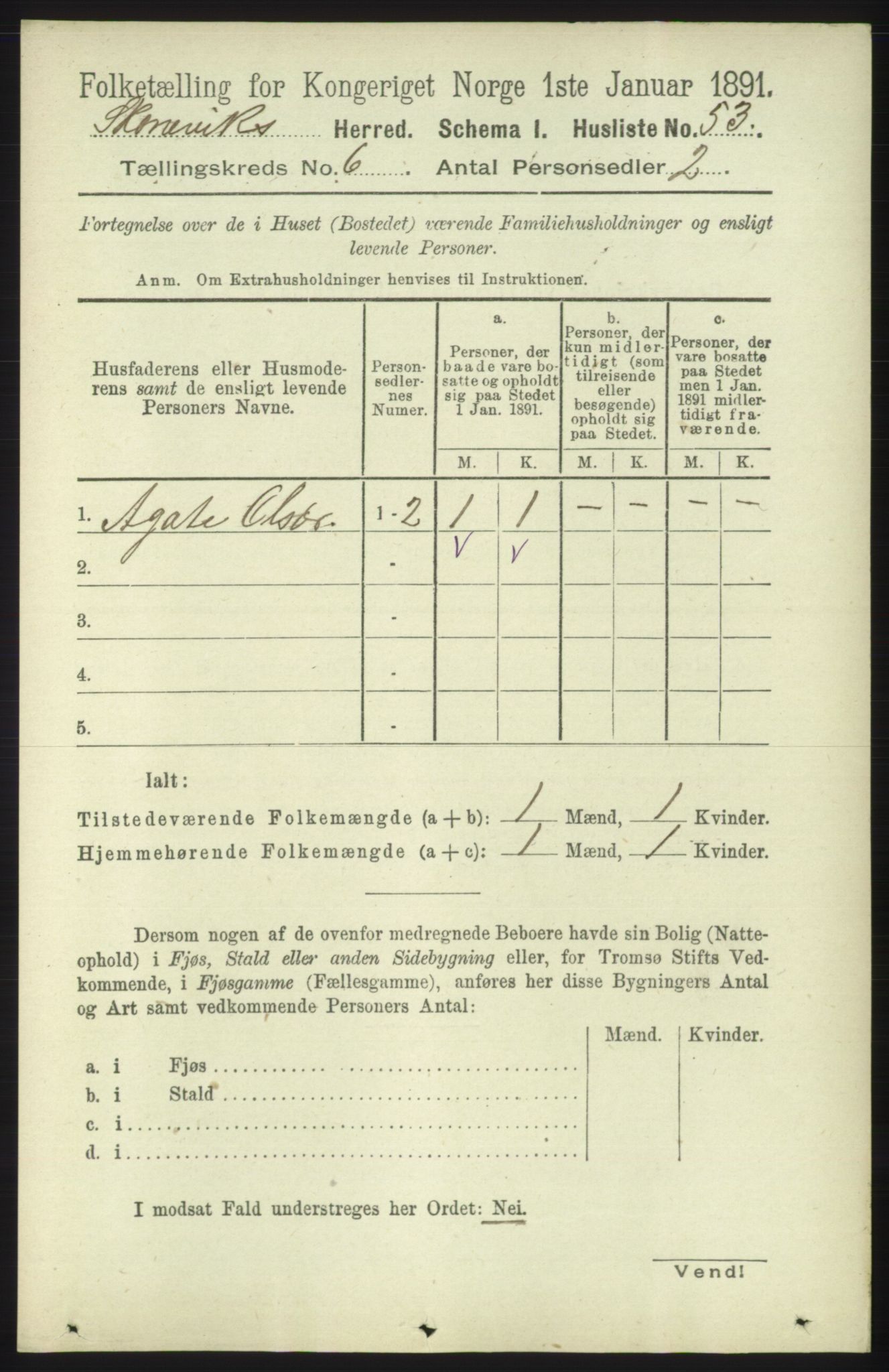 RA, 1891 census for 1212 Skånevik, 1891, p. 1534