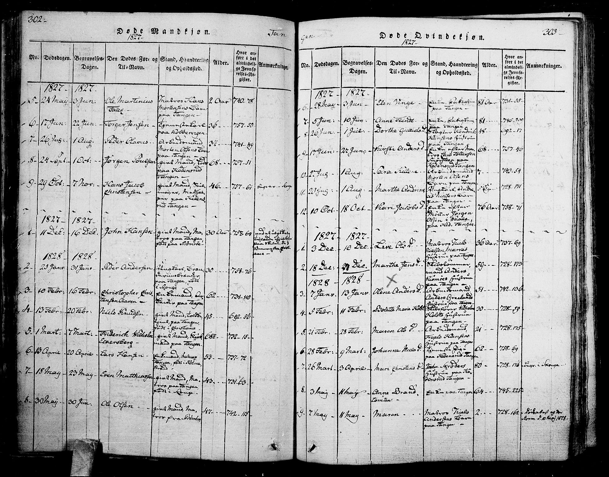 Skoger kirkebøker, SAKO/A-59/F/Fa/L0002: Parish register (official) no. I 2 /2, 1814-1842, p. 302-303