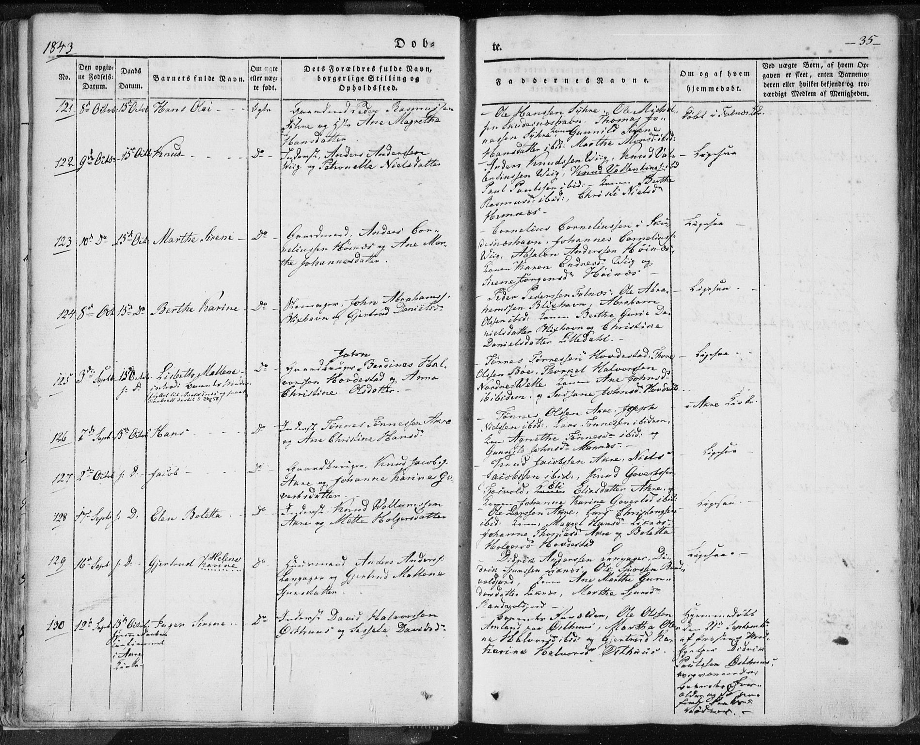 Skudenes sokneprestkontor, AV/SAST-A -101849/H/Ha/Haa/L0002: Parish register (official) no. A 2.1, 1841-1846, p. 35