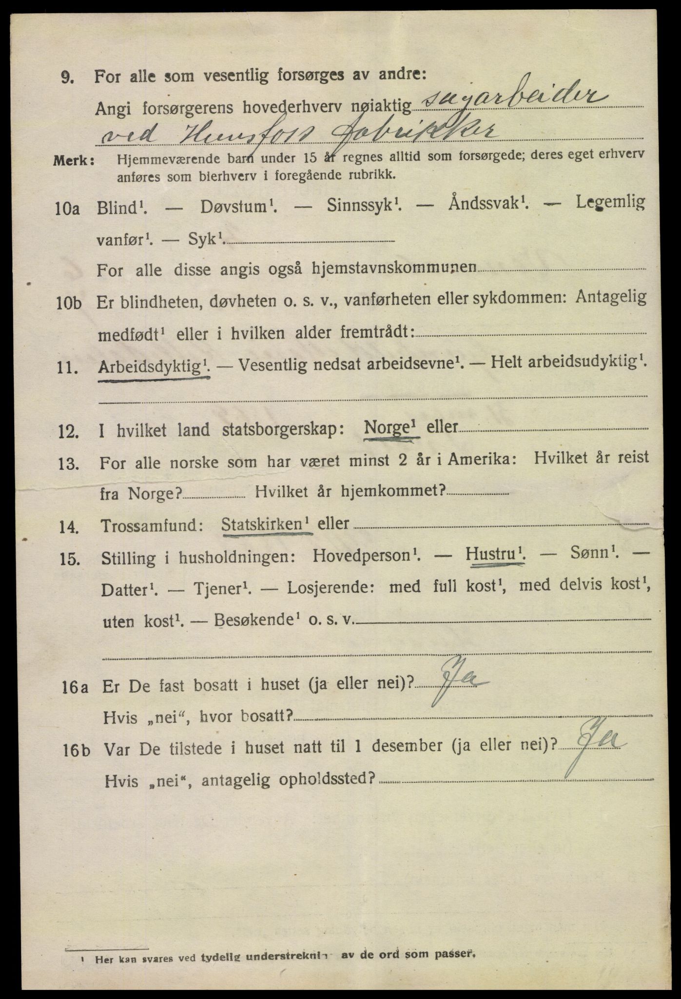 SAK, 1920 census for Vennesla, 1920, p. 4497