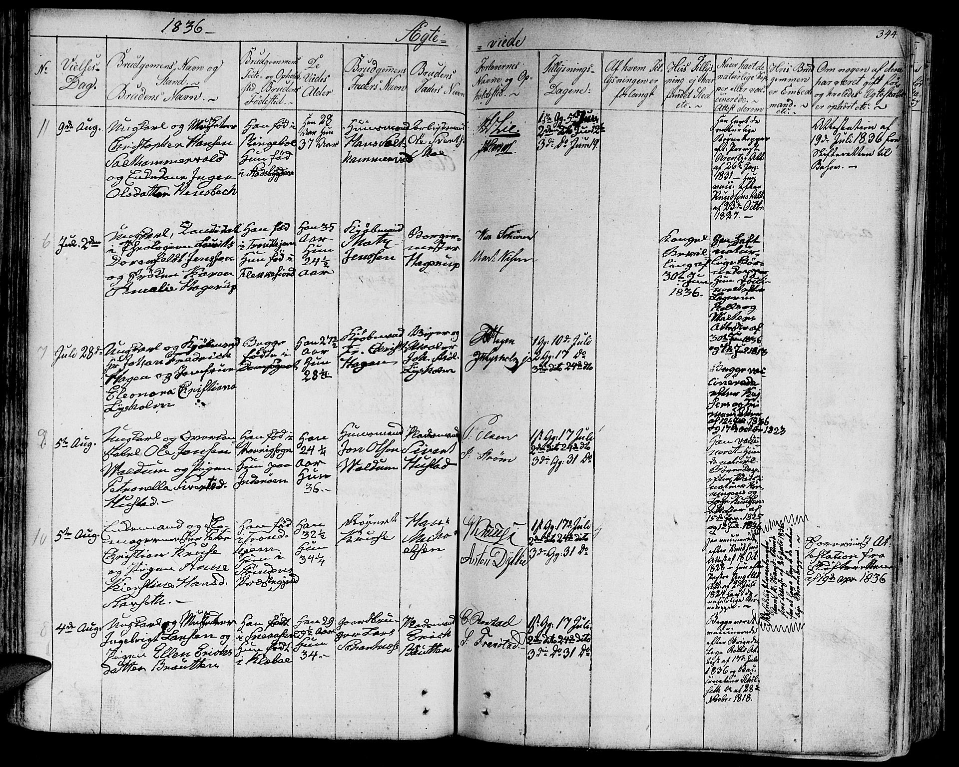 Ministerialprotokoller, klokkerbøker og fødselsregistre - Sør-Trøndelag, SAT/A-1456/602/L0109: Parish register (official) no. 602A07, 1821-1840, p. 344