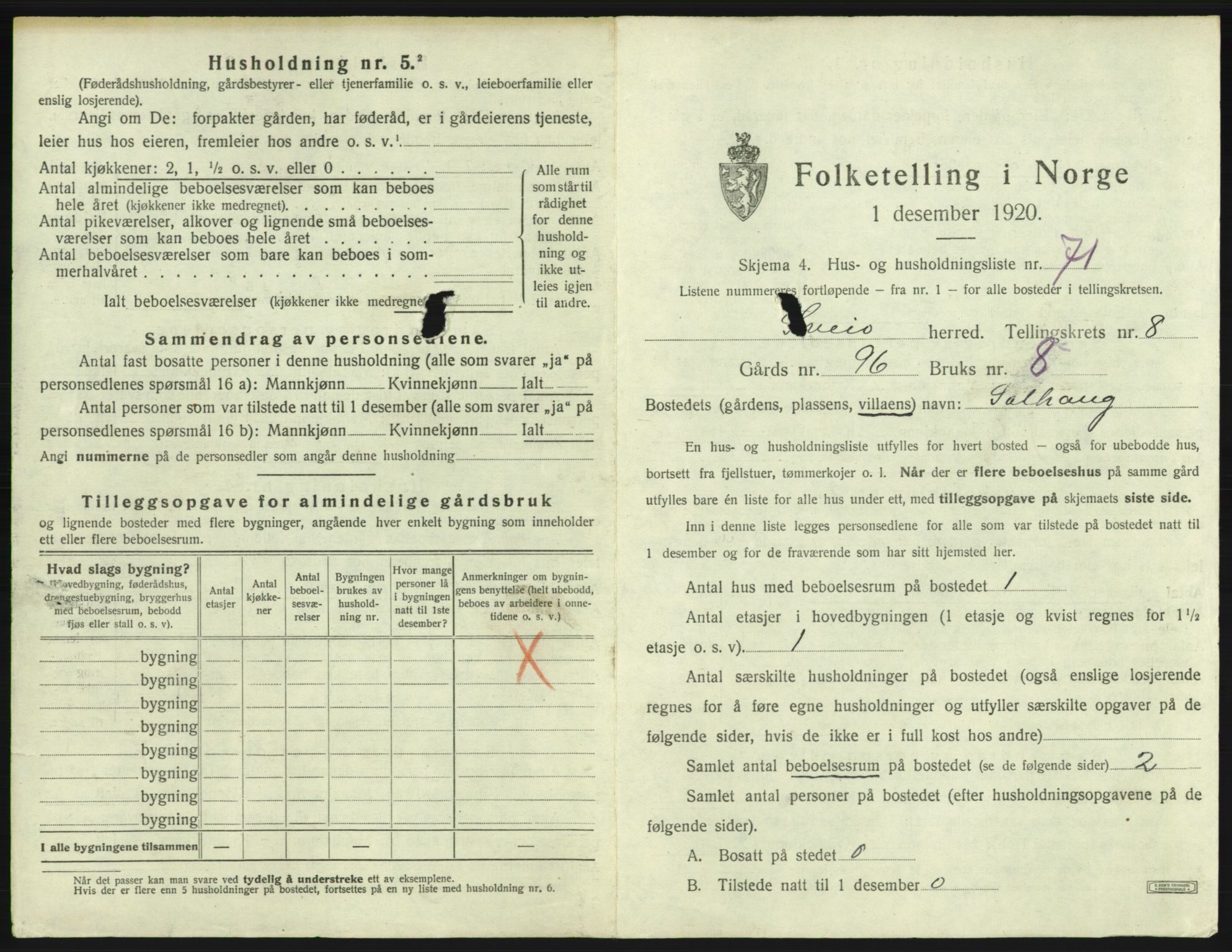 SAB, 1920 census for Sveio, 1920, p. 675