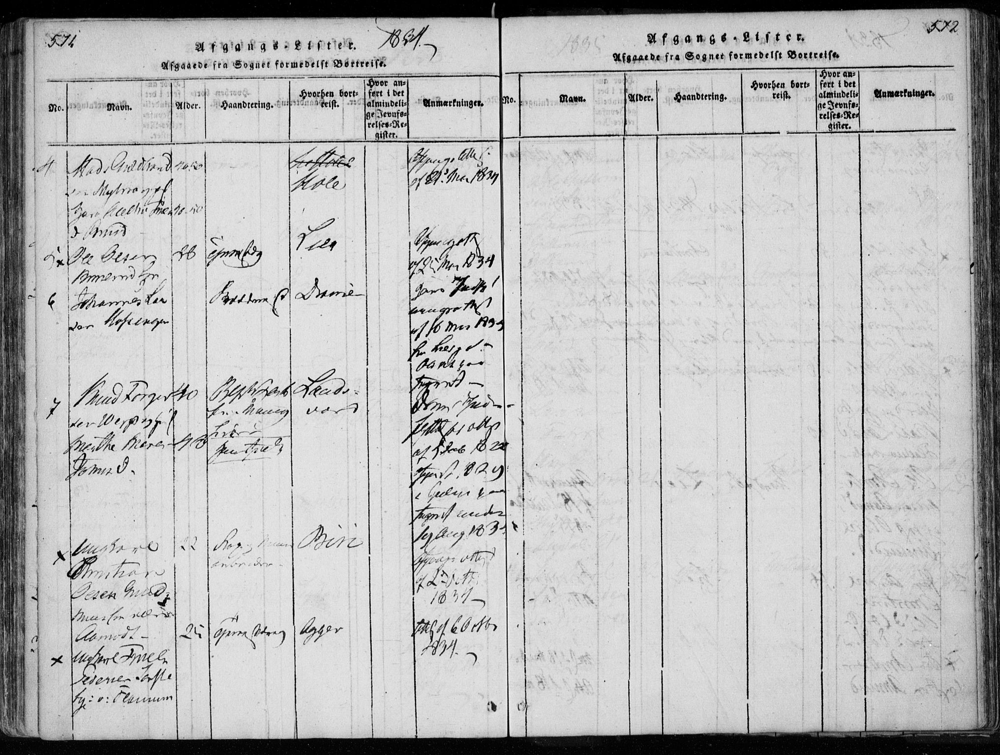 Modum kirkebøker, AV/SAKO-A-234/F/Fa/L0005: Parish register (official) no. 5, 1824-1841, p. 571-572