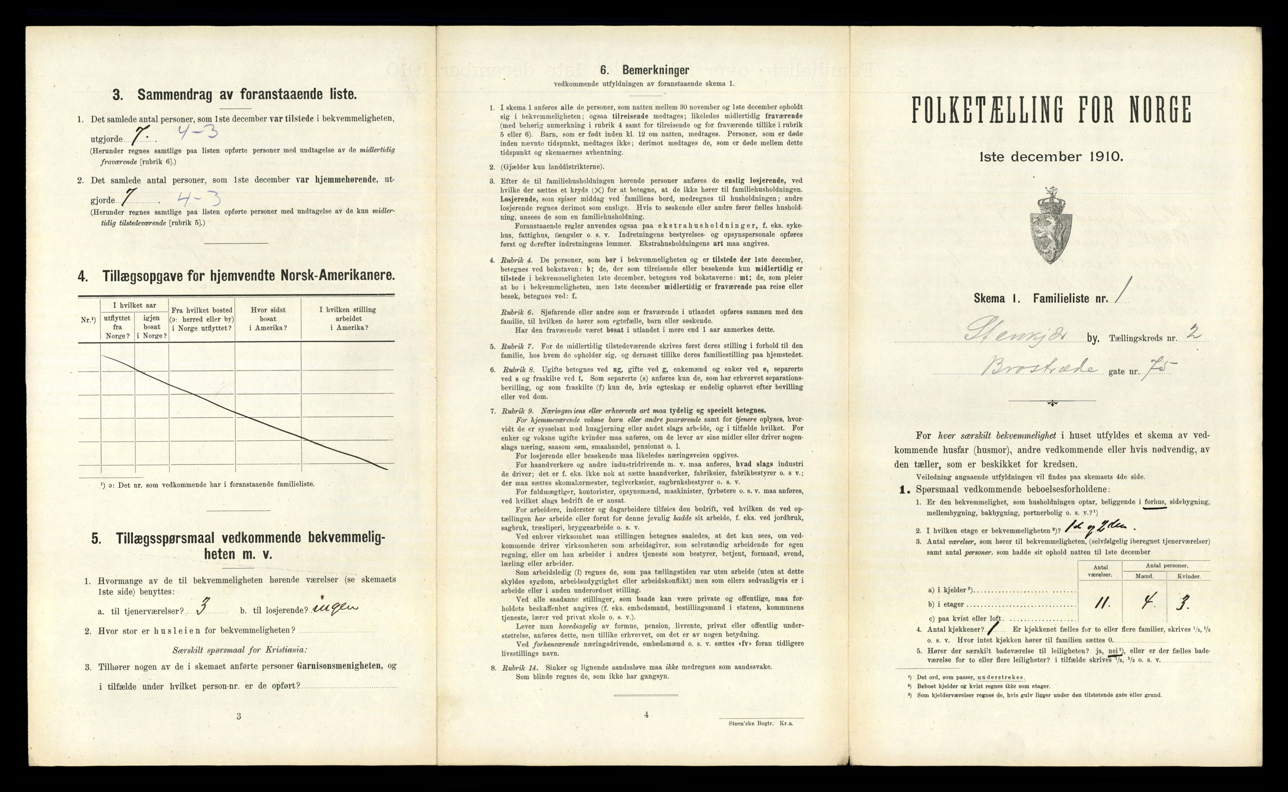 RA, 1910 census for Steinkjer, 1910, p. 36