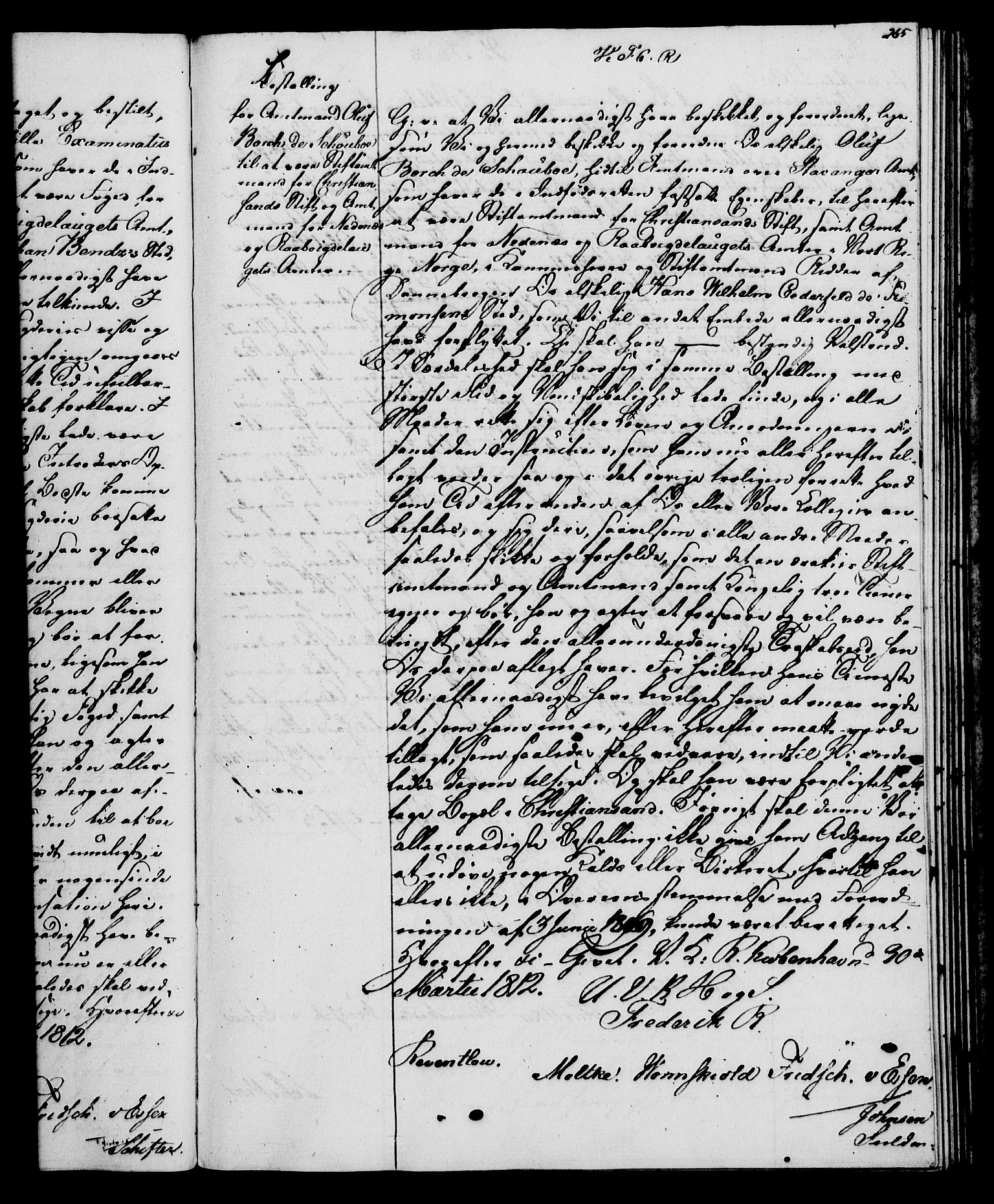 Rentekammeret, Kammerkanselliet, RA/EA-3111/G/Gg/Gge/L0006: Norsk bestallingsprotokoll med register (merket RK 53.30), 1773-1814, p. 265