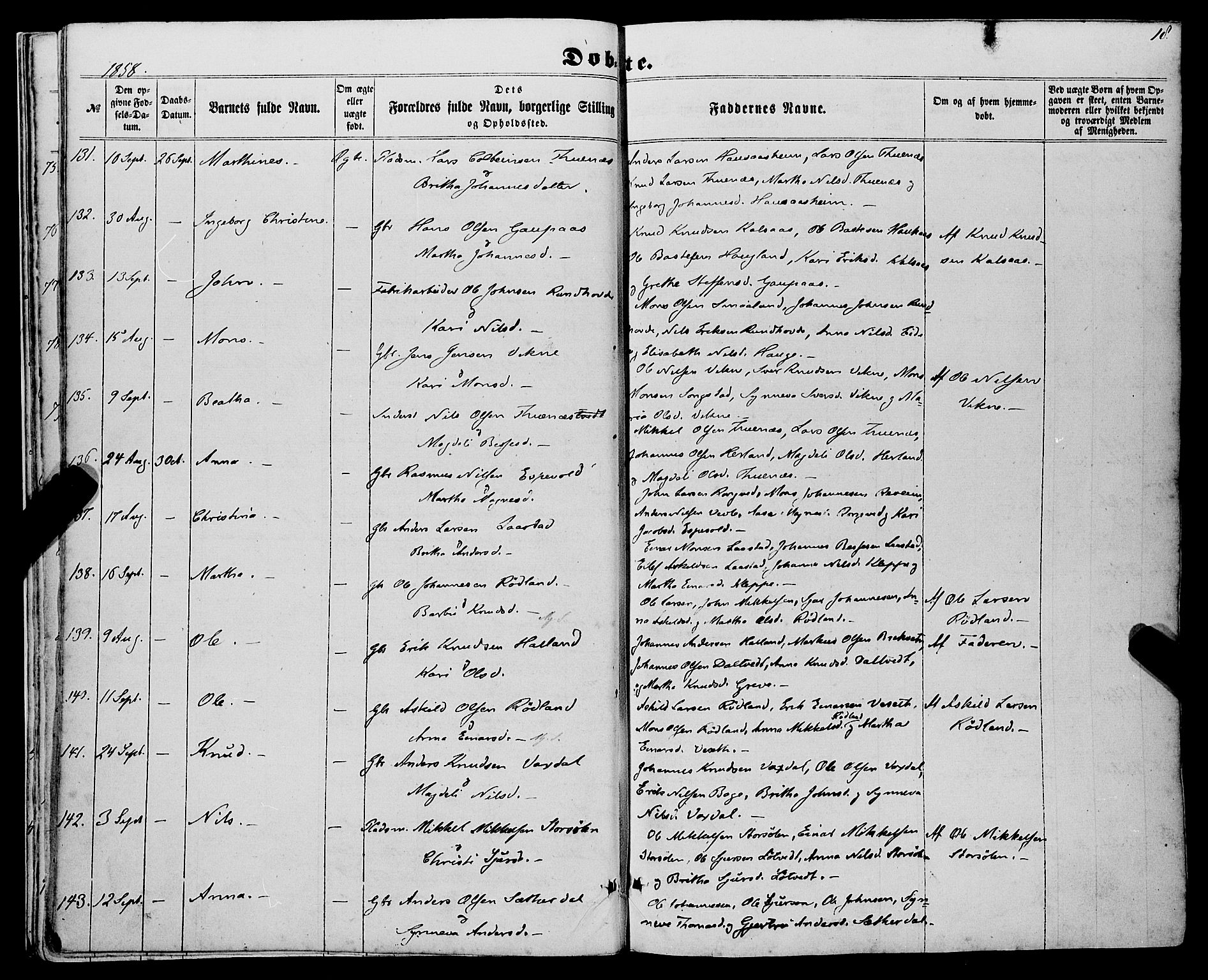 Haus sokneprestembete, AV/SAB-A-75601/H/Haa: Parish register (official) no. A 17, 1858-1870, p. 18