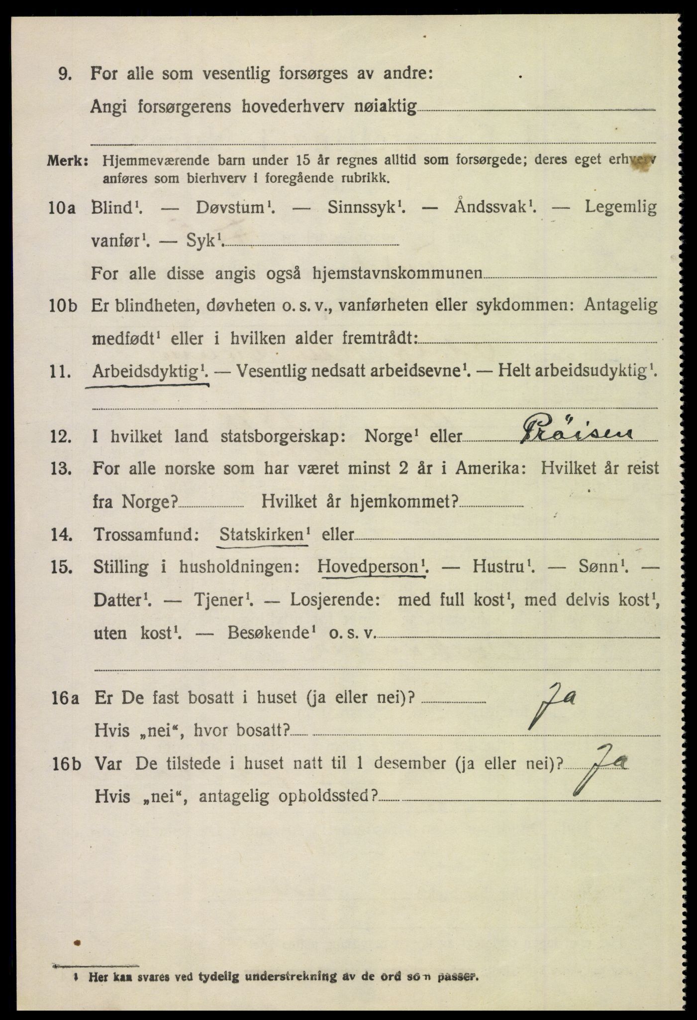 SAH, 1920 census for Tynset, 1920, p. 8597