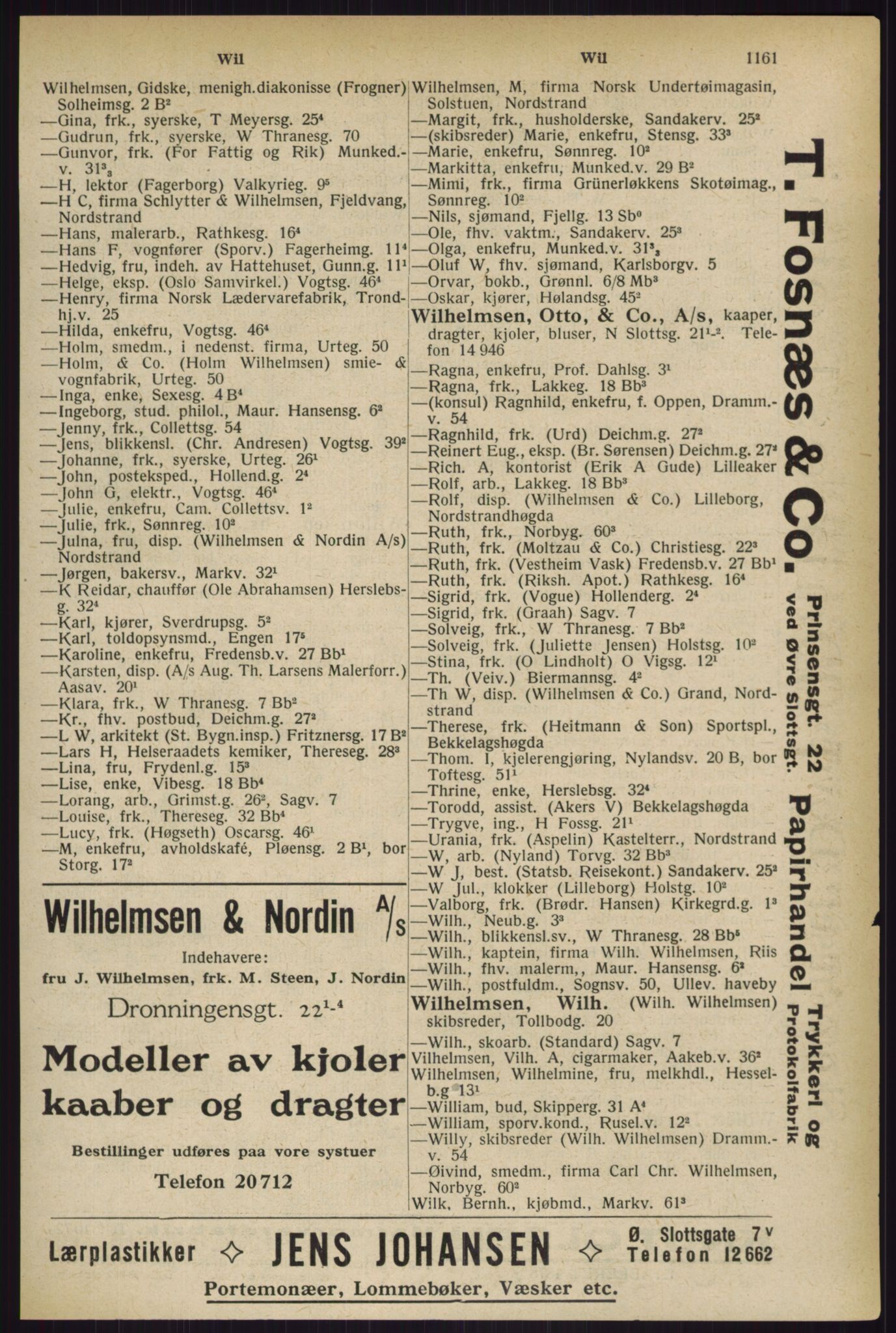 Kristiania/Oslo adressebok, PUBL/-, 1927, p. 1161