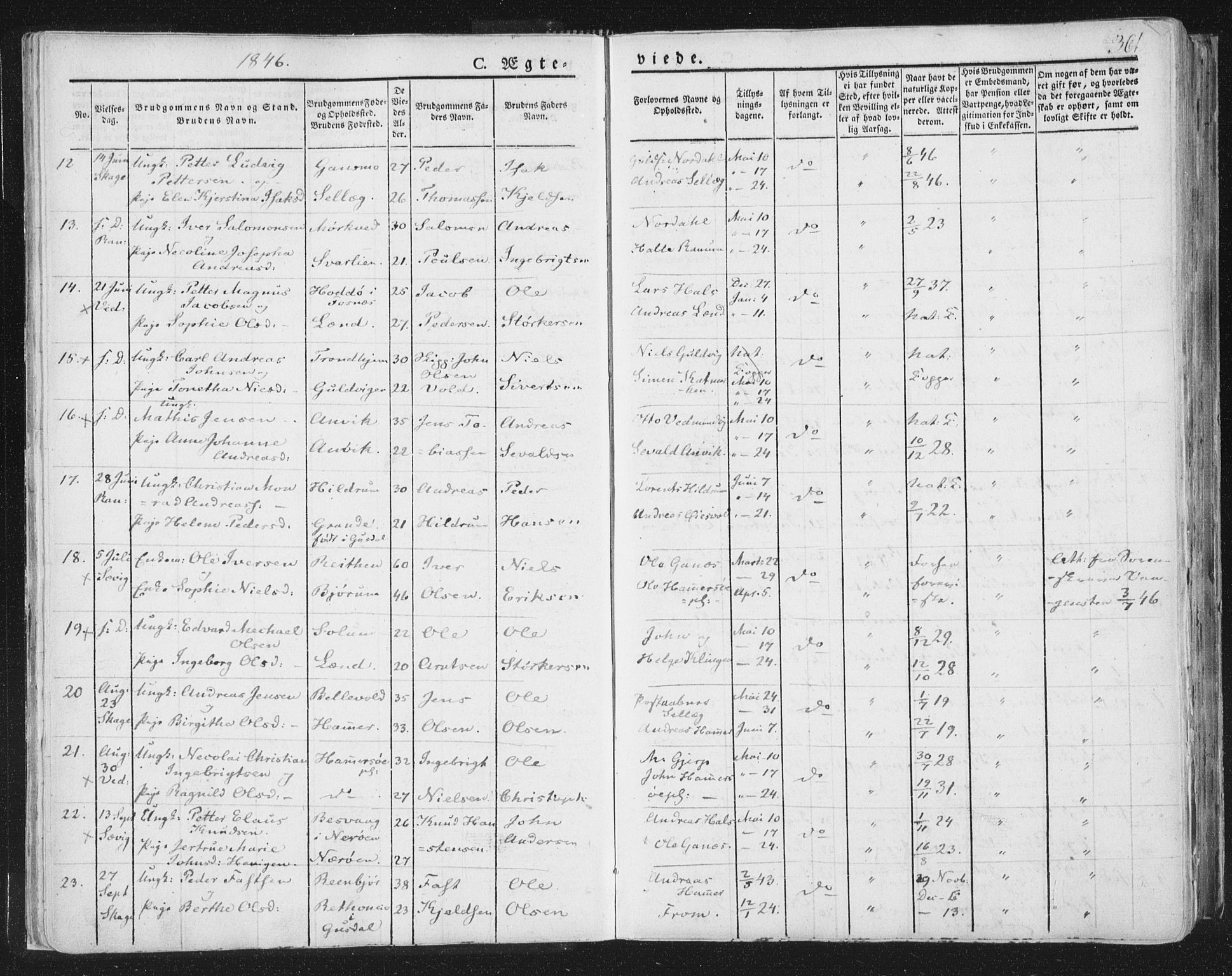 Ministerialprotokoller, klokkerbøker og fødselsregistre - Nord-Trøndelag, SAT/A-1458/764/L0552: Parish register (official) no. 764A07b, 1824-1865, p. 361
