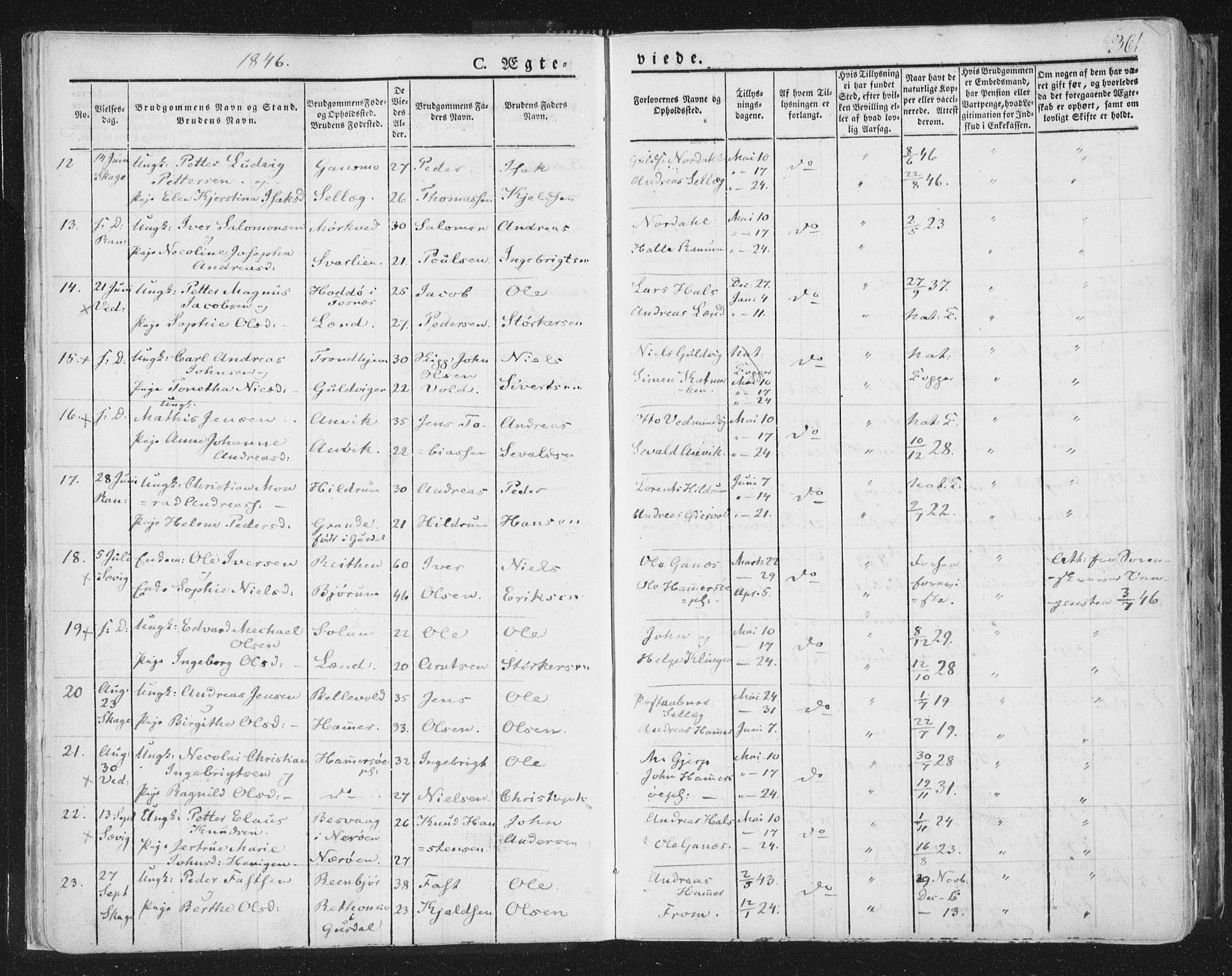 Ministerialprotokoller, klokkerbøker og fødselsregistre - Nord-Trøndelag, AV/SAT-A-1458/764/L0552: Parish register (official) no. 764A07b, 1824-1865, p. 361