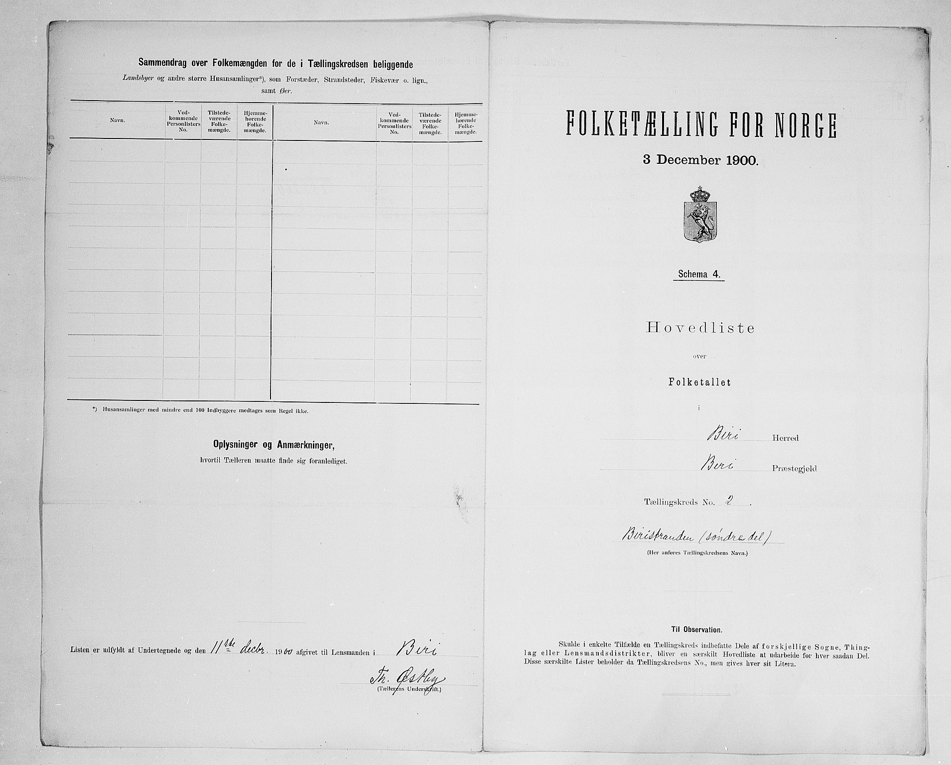 SAH, 1900 census for Biri, 1900, p. 23