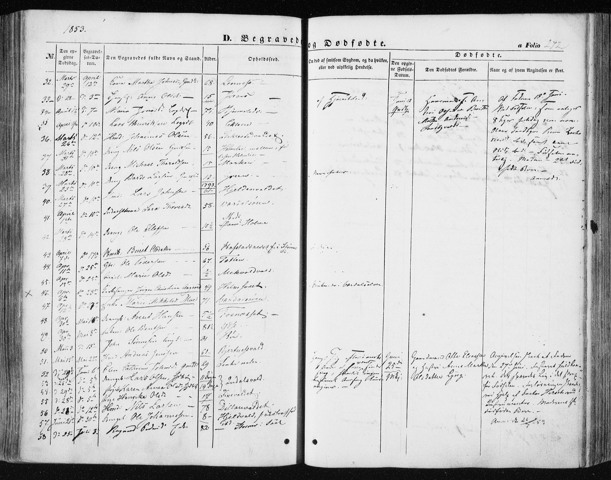 Ministerialprotokoller, klokkerbøker og fødselsregistre - Nord-Trøndelag, SAT/A-1458/723/L0240: Parish register (official) no. 723A09, 1852-1860, p. 272