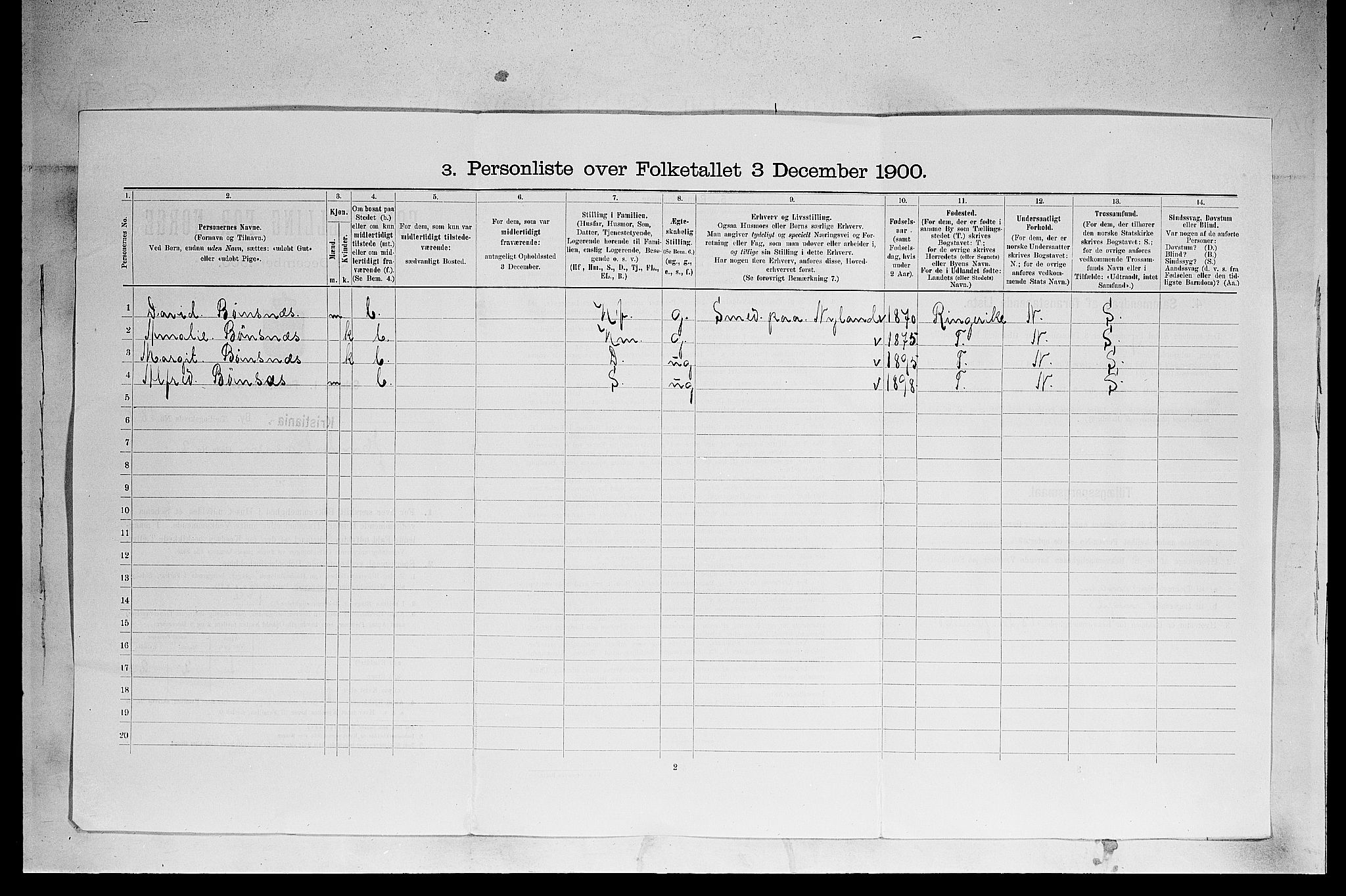 SAO, 1900 census for Kristiania, 1900, p. 19446