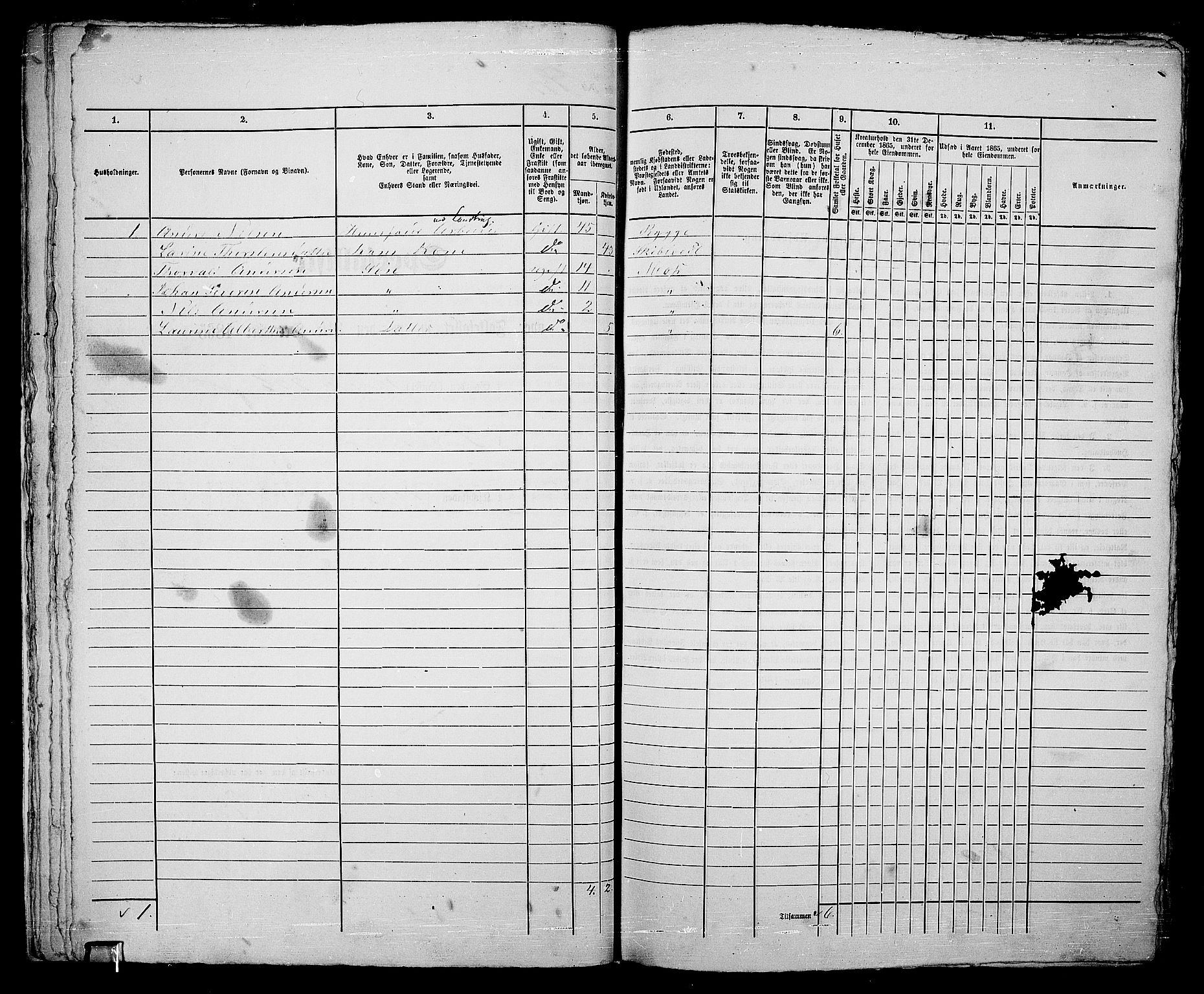 RA, 1865 census for Moss/Moss, 1865, p. 370