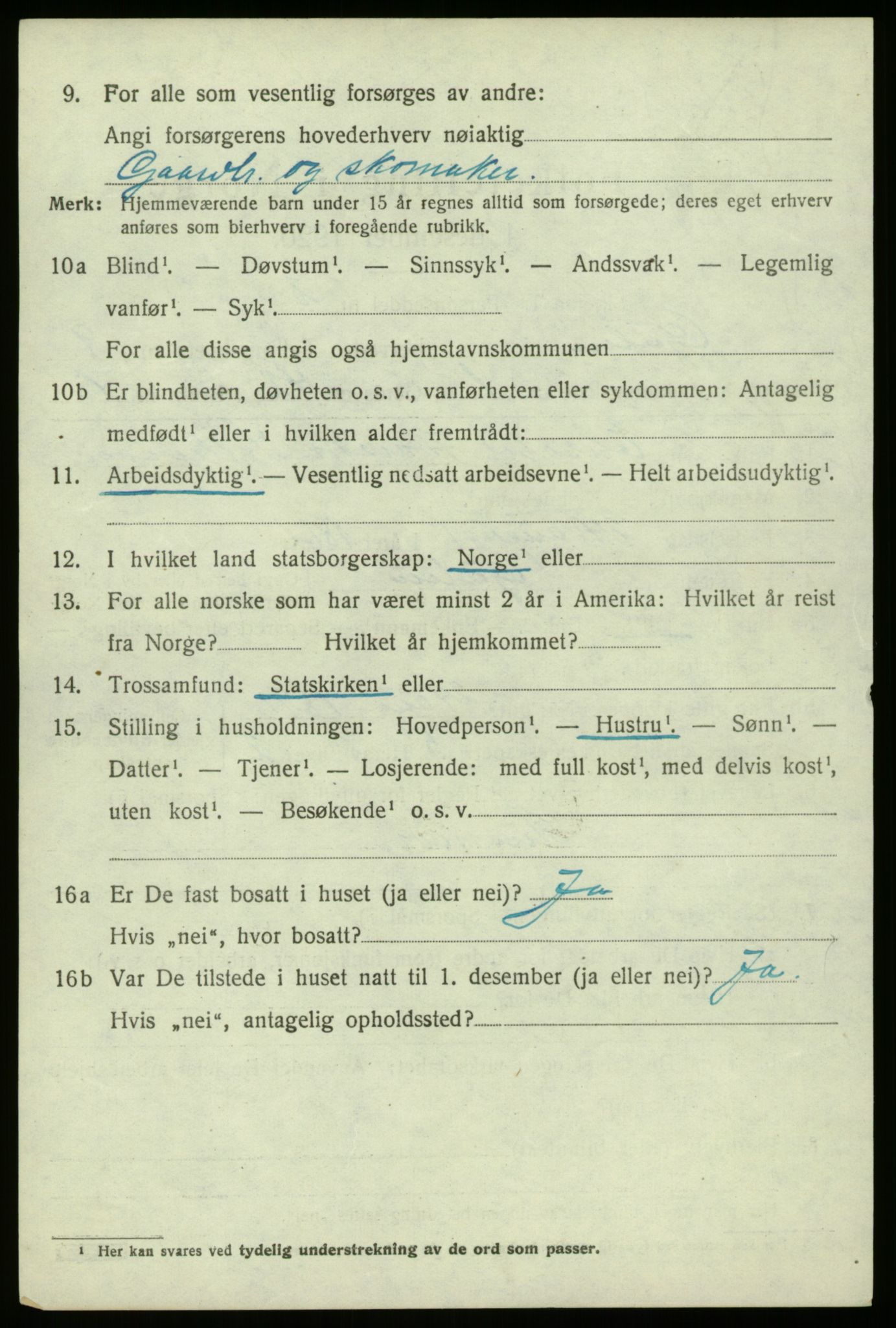 SAB, 1920 census for Gulen, 1920, p. 3880