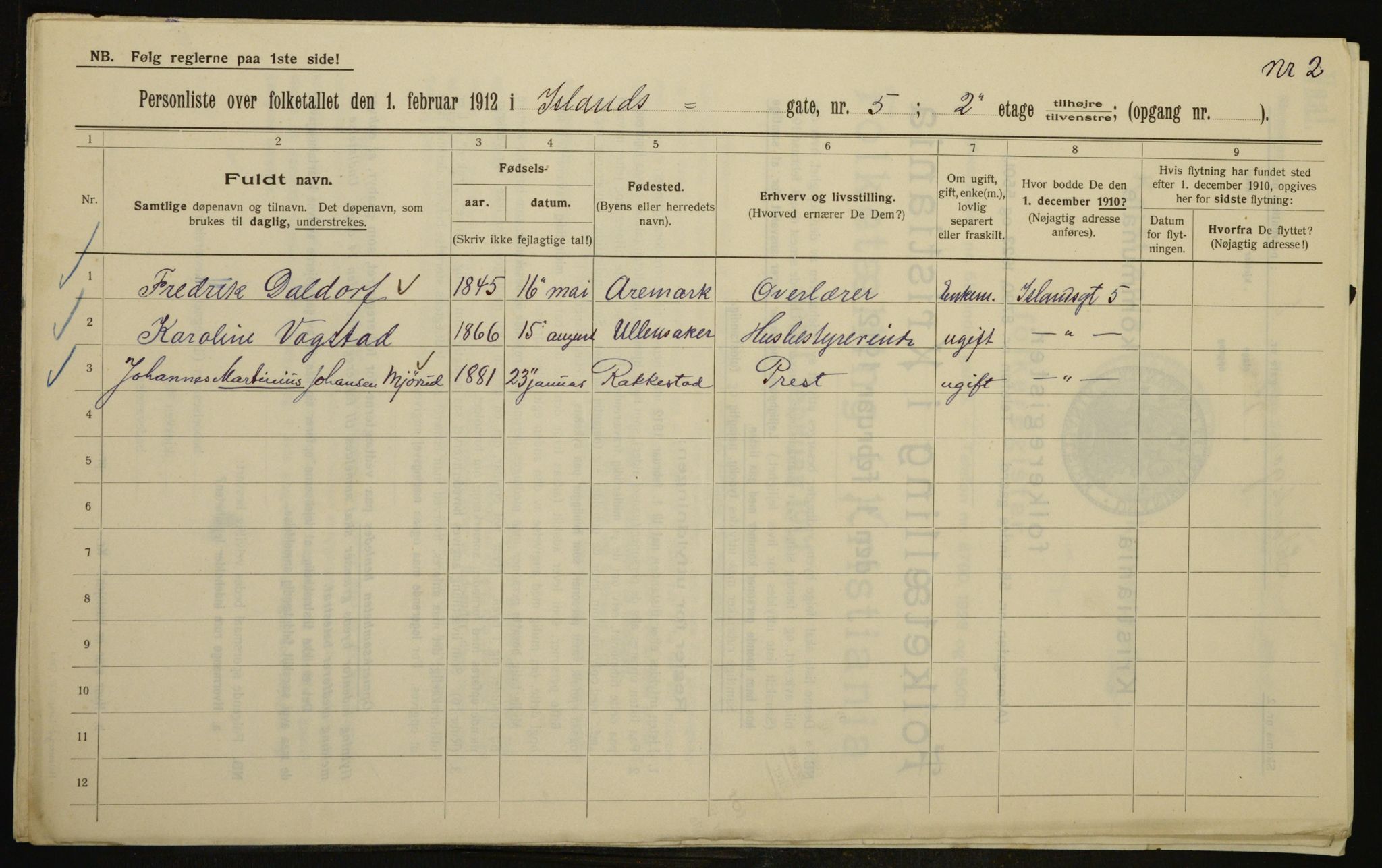 OBA, Municipal Census 1912 for Kristiania, 1912, p. 44876