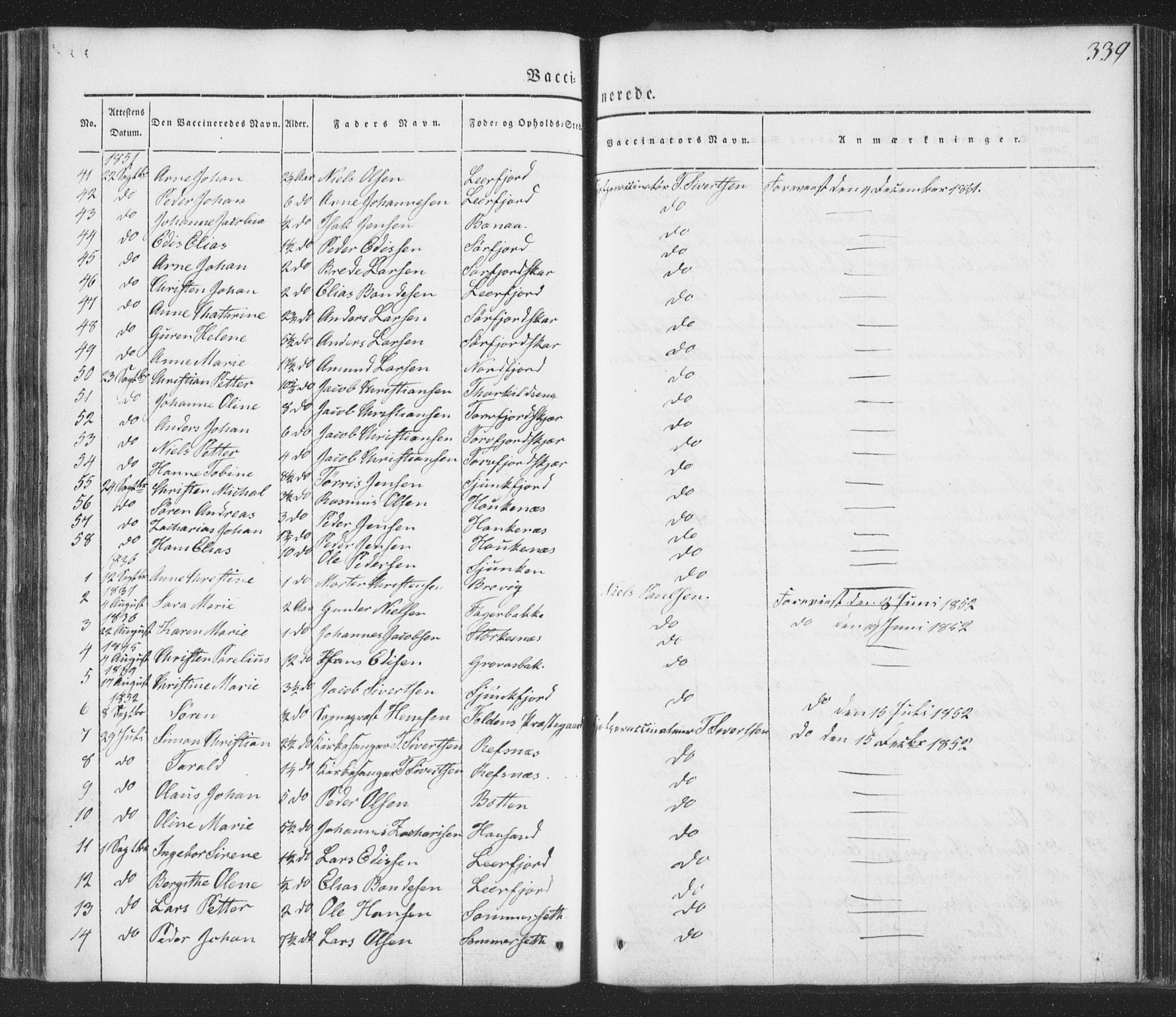 Ministerialprotokoller, klokkerbøker og fødselsregistre - Nordland, SAT/A-1459/853/L0769: Parish register (official) no. 853A08, 1836-1856, p. 339