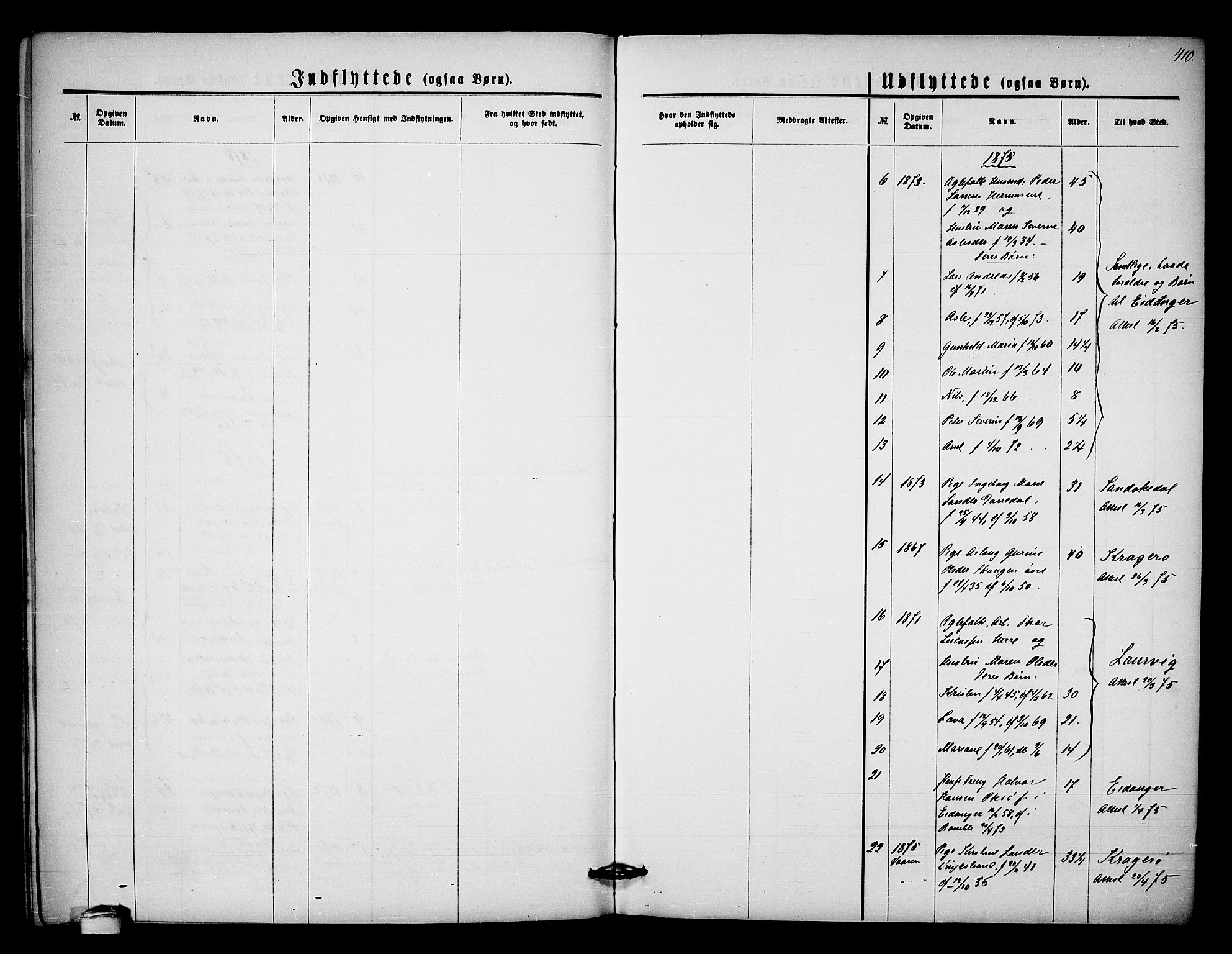 Bamble kirkebøker, SAKO/A-253/G/Ga/L0006: Parish register (copy) no. I 6, 1860-1876, p. 410