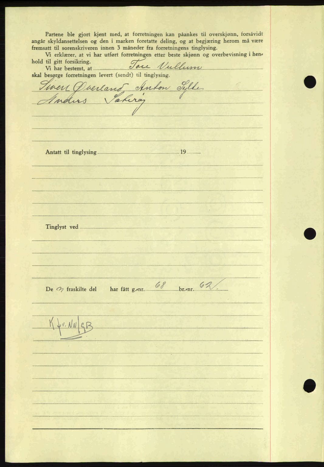 Nordmøre sorenskriveri, AV/SAT-A-4132/1/2/2Ca: Mortgage book no. A91, 1941-1942, Diary no: : 103/1942