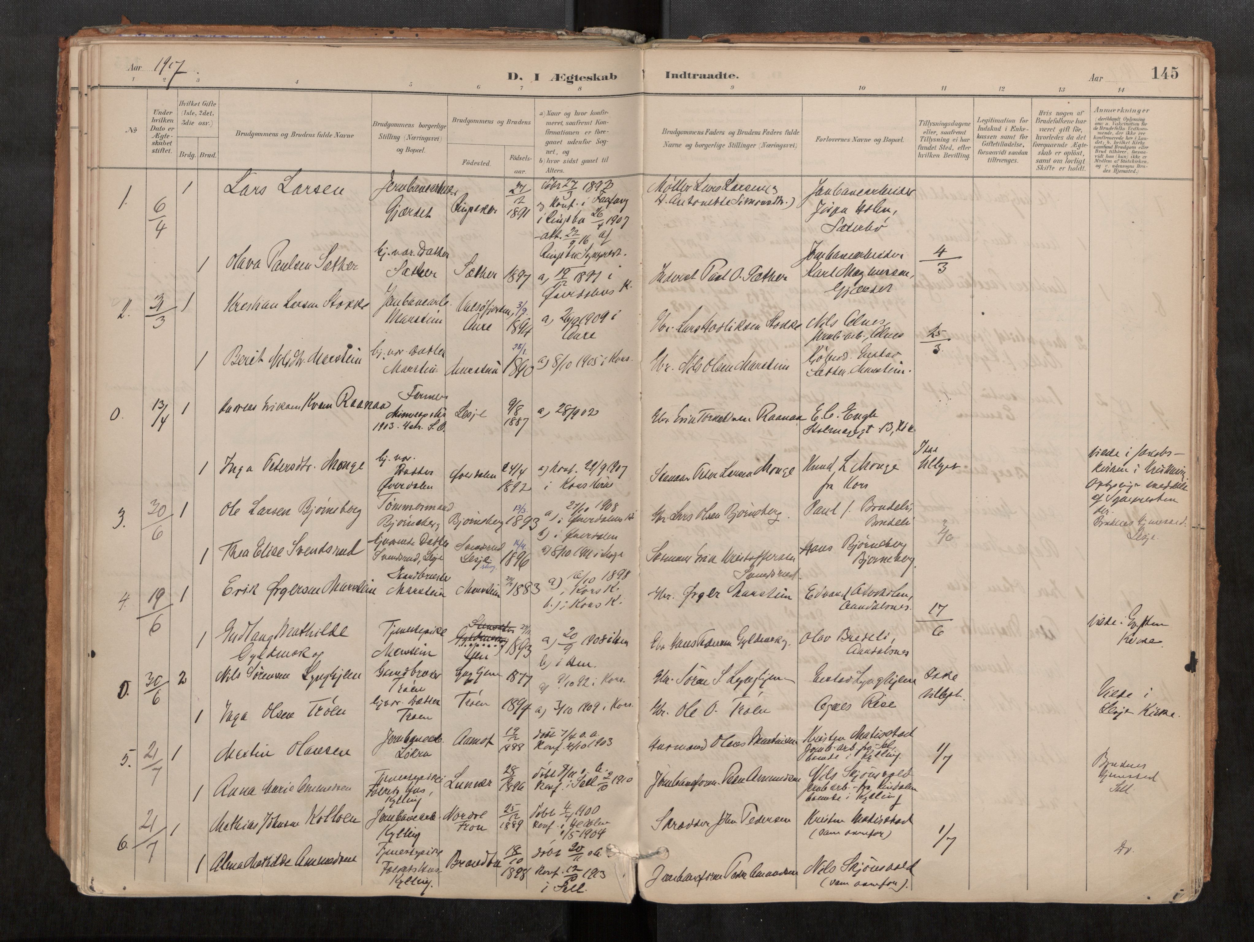 Ministerialprotokoller, klokkerbøker og fødselsregistre - Møre og Romsdal, AV/SAT-A-1454/546/L0599: Parish register (official) no. 546A03, 1882-1920, p. 145