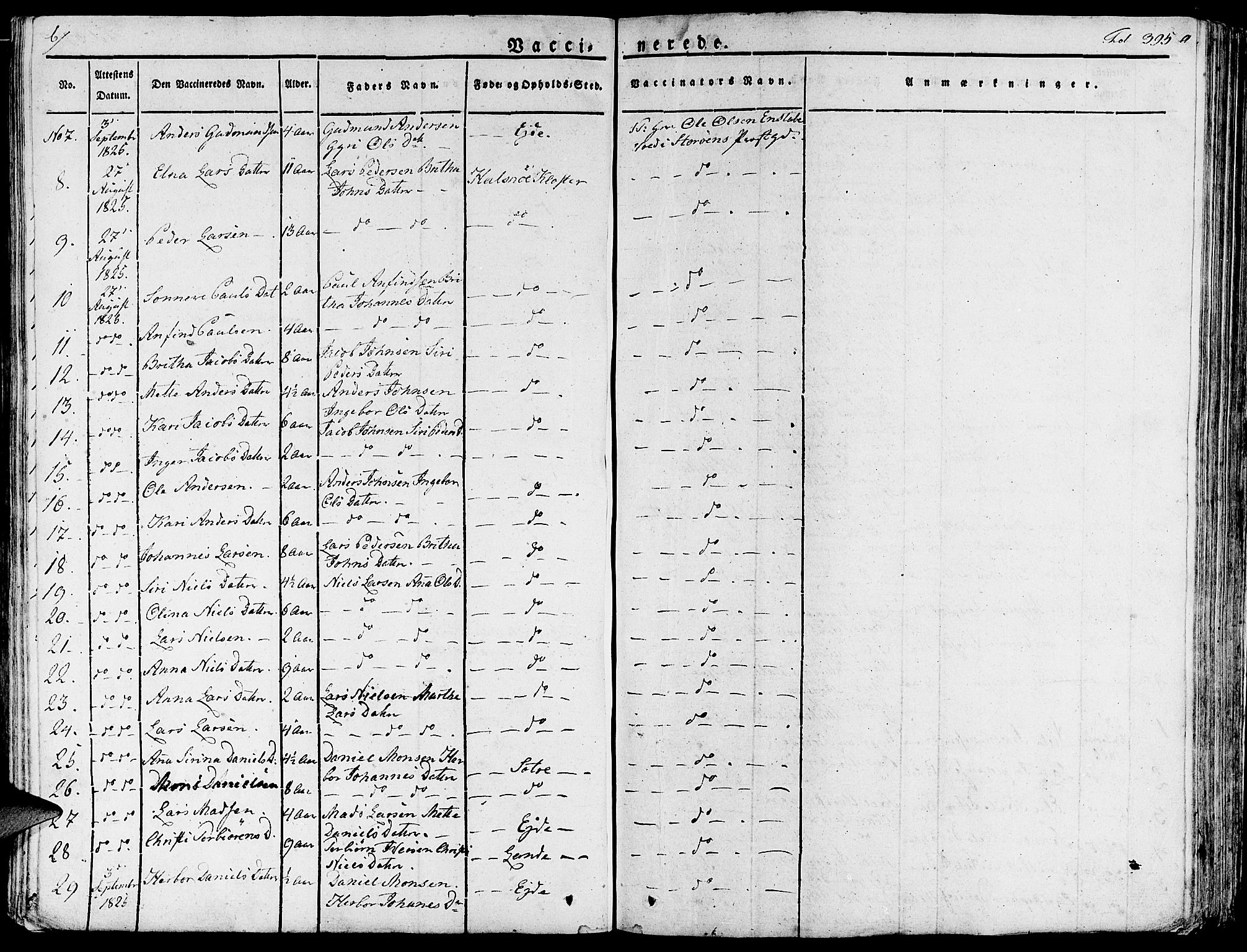 Fjelberg sokneprestembete, AV/SAB-A-75201/H/Haa: Parish register (official) no. A 5, 1822-1834, p. 395