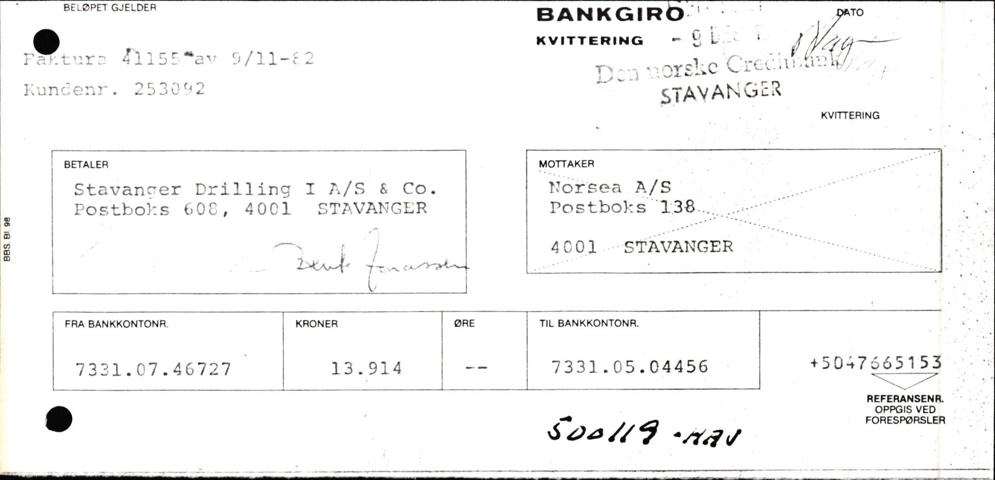 Pa 1503 - Stavanger Drilling AS, SAST/A-101906/2/E/Ec/Eca/L0010: Forsikring, 1976-1983