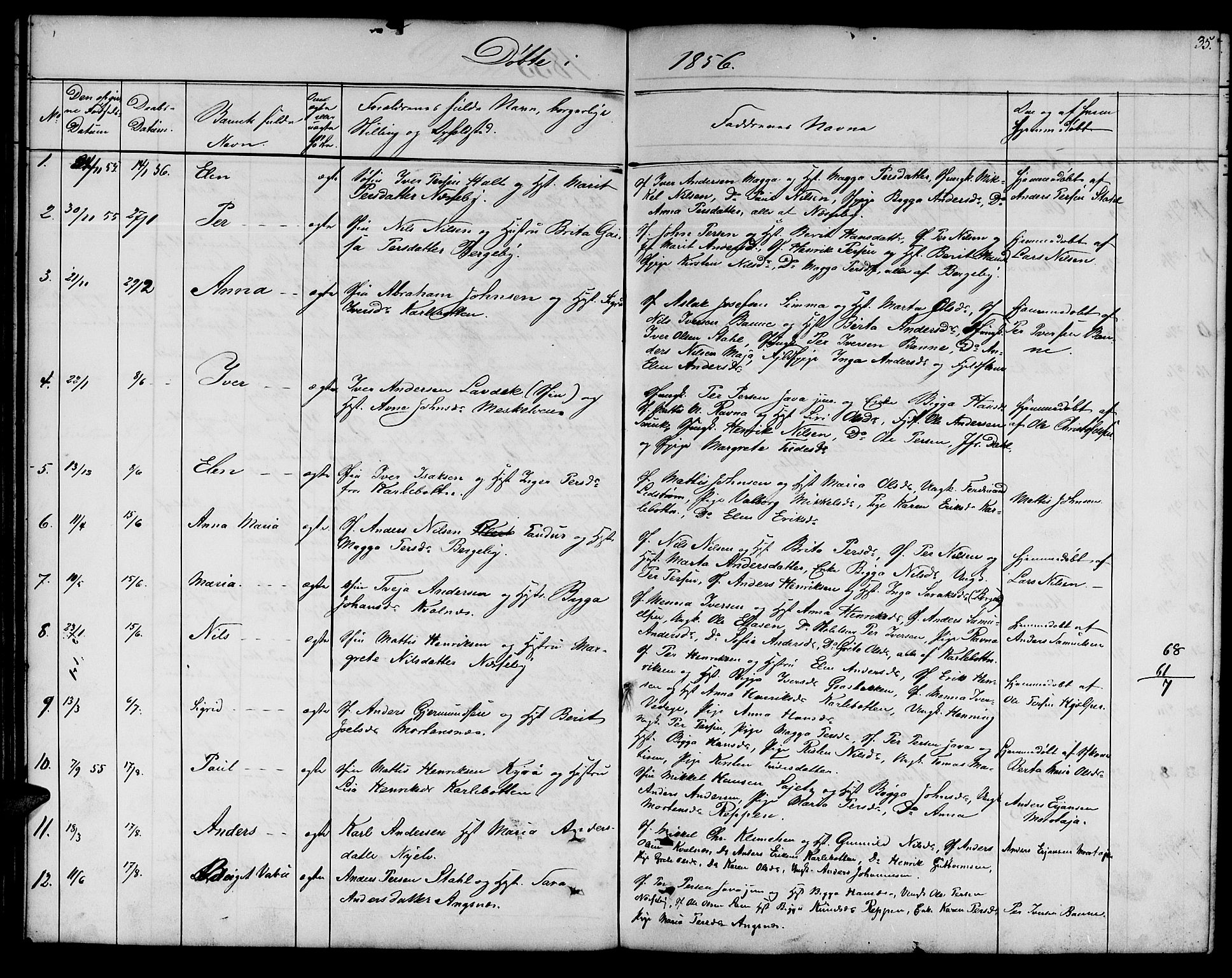 Nesseby sokneprestkontor, SATØ/S-1330/H/Hb/L0001klokker: Parish register (copy) no. 1, 1844-1861, p. 35