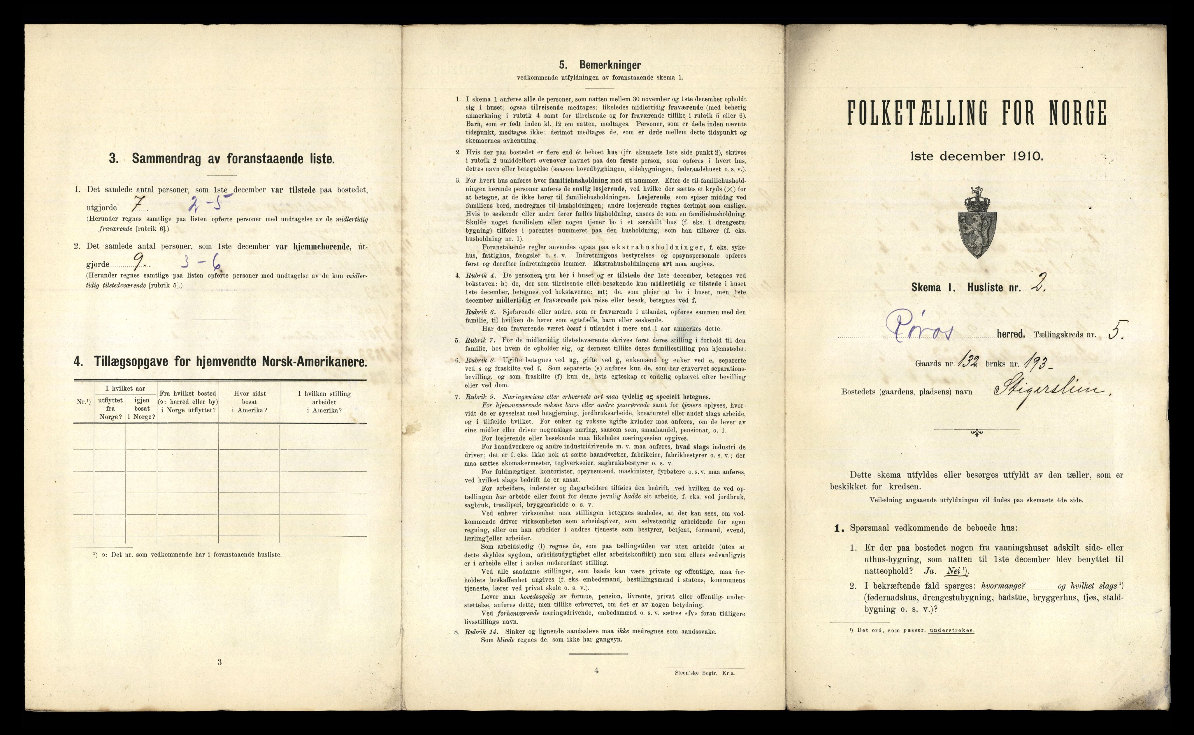 RA, 1910 census for Røros, 1910, p. 595