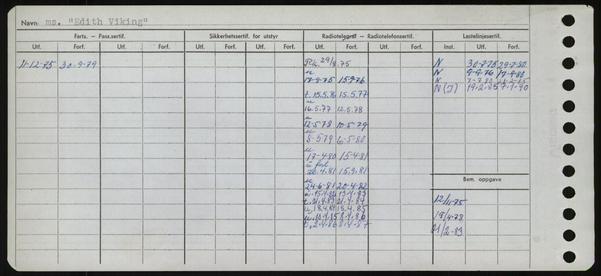 Sjøfartsdirektoratet med forløpere, Skipsmålingen, RA/S-1627/H/Hd/L0009: Fartøy, E, p. 52