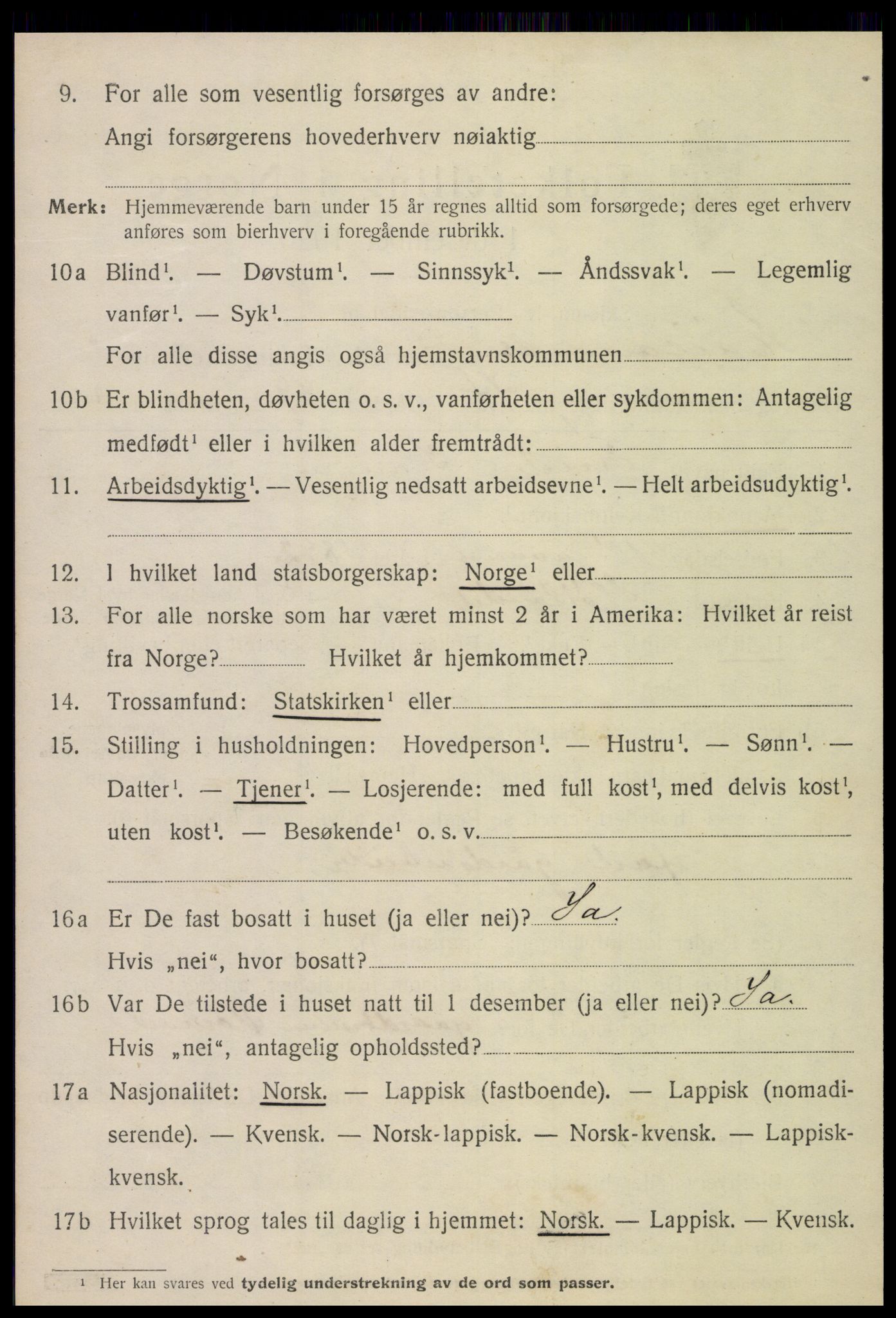 SAT, 1920 census for Høylandet, 1920, p. 1591