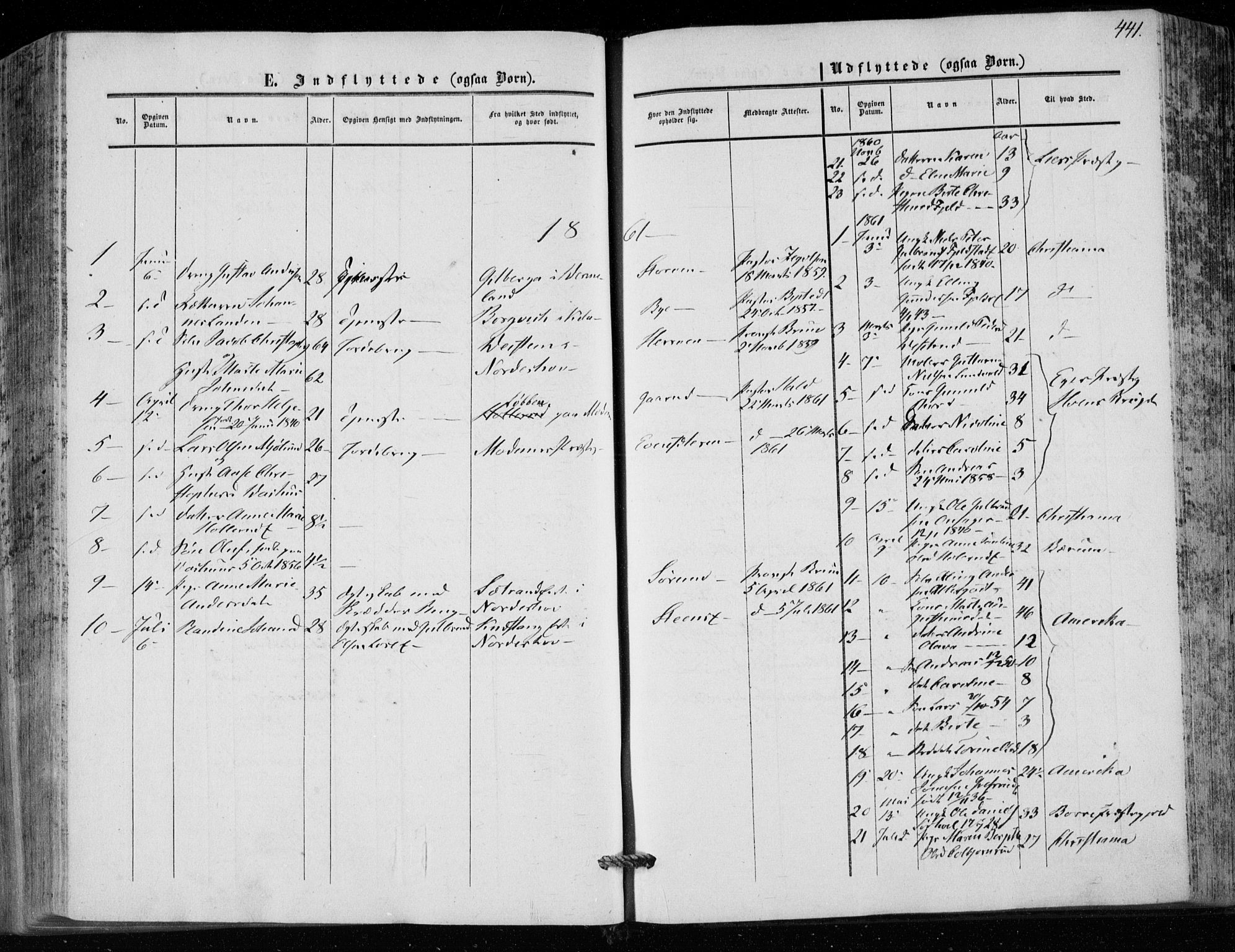 Hole kirkebøker, SAKO/A-228/F/Fa/L0006: Parish register (official) no. I 6, 1852-1872, p. 441