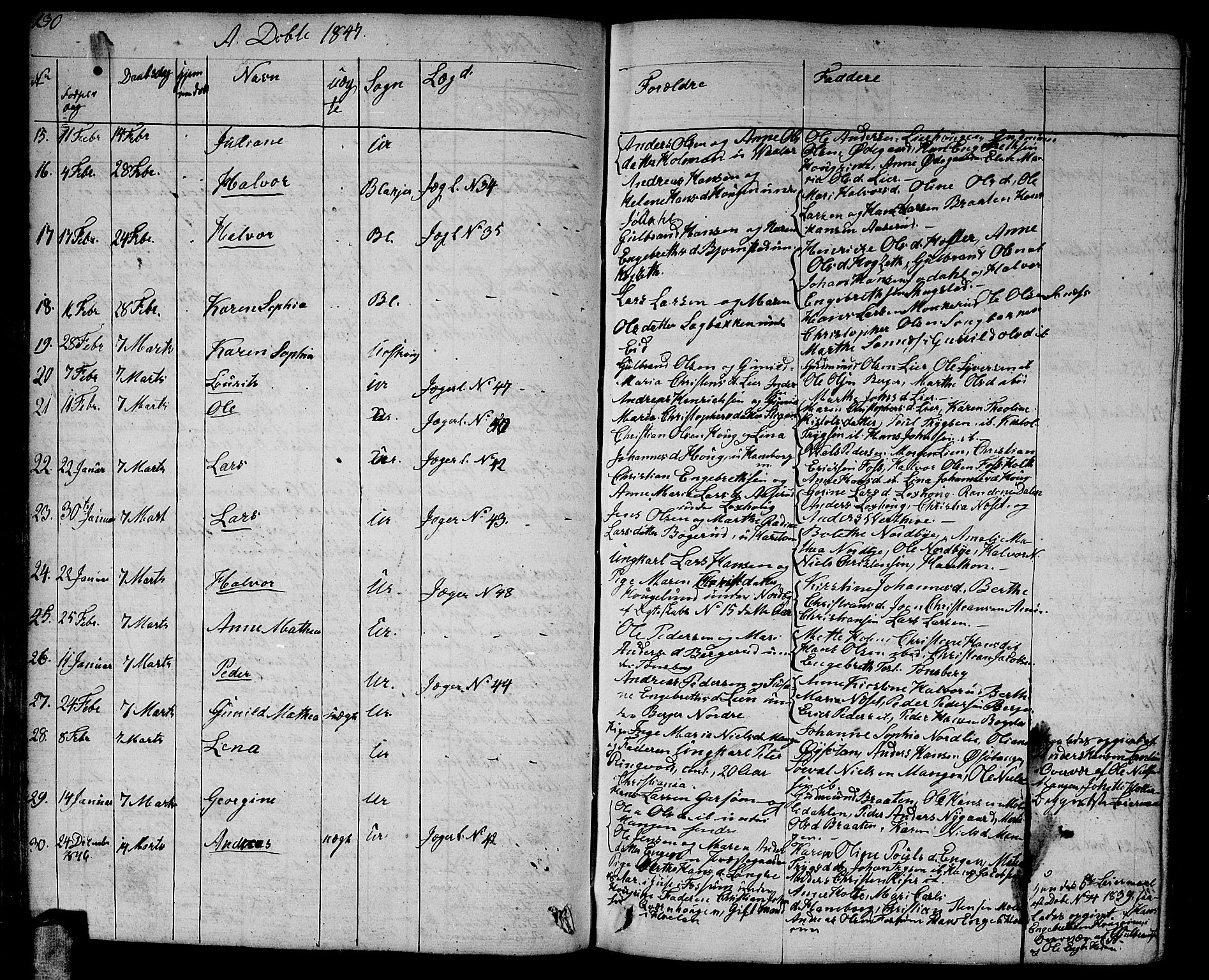 Aurskog prestekontor Kirkebøker, AV/SAO-A-10304a/G/Ga/L0002: Parish register (copy) no. I 2, 1829-1857, p. 130