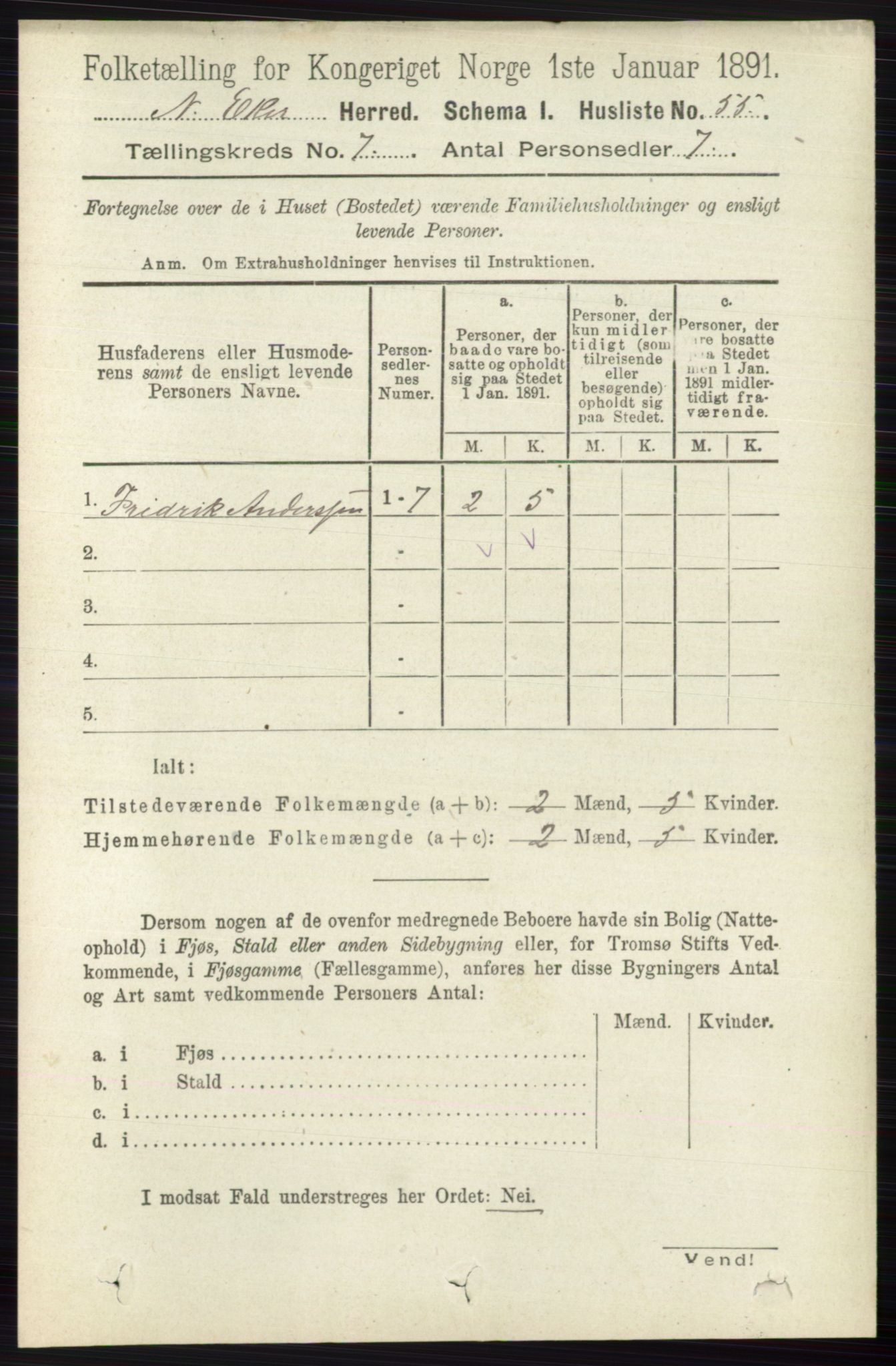 RA, 1891 census for 0625 Nedre Eiker, 1891, p. 3394