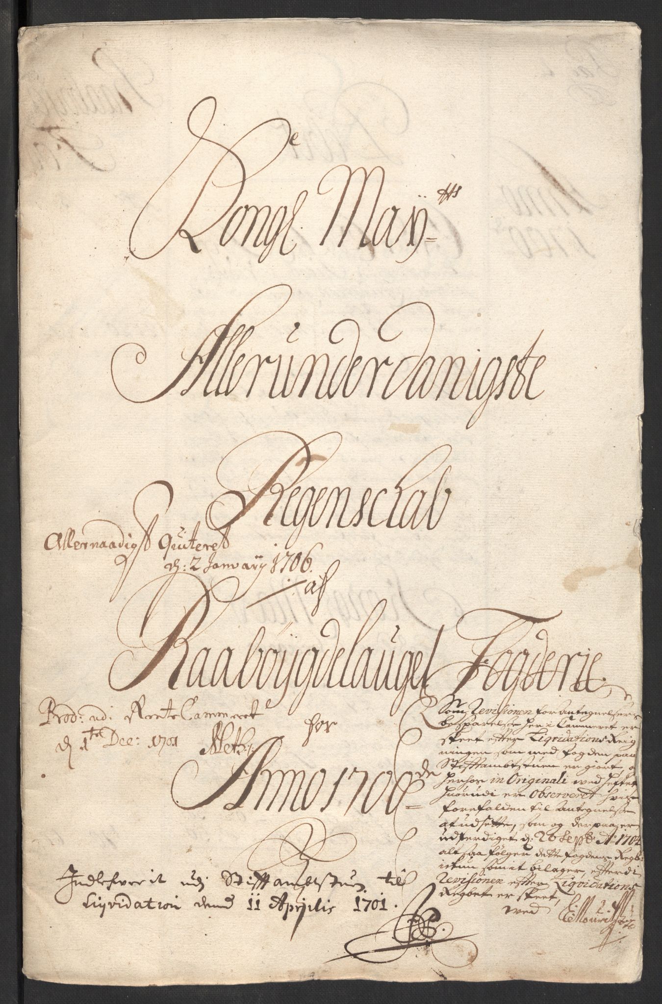 Rentekammeret inntil 1814, Reviderte regnskaper, Fogderegnskap, RA/EA-4092/R40/L2446: Fogderegnskap Råbyggelag, 1700-1702, p. 9