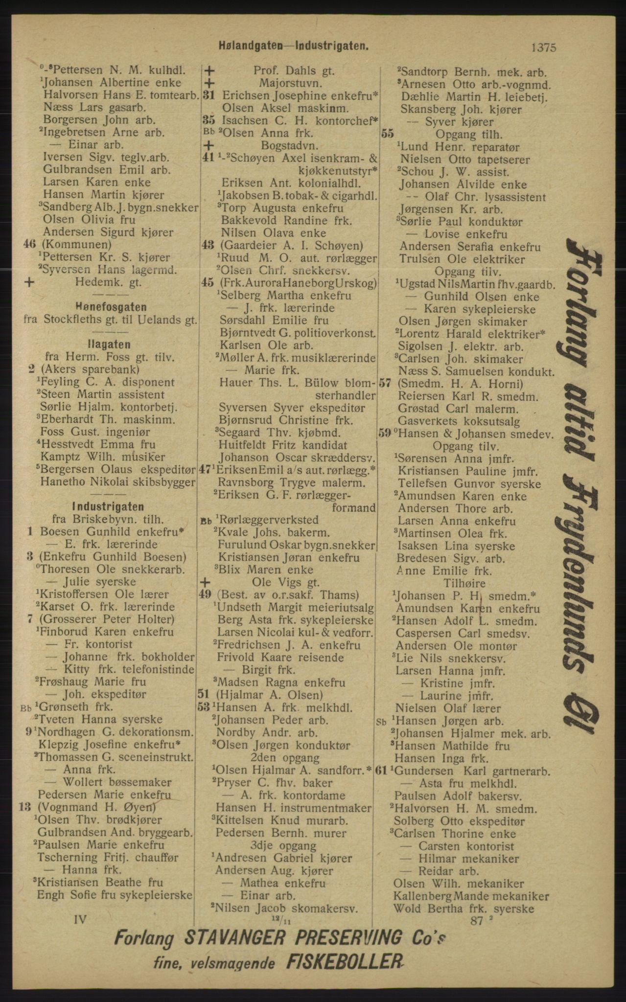 Kristiania/Oslo adressebok, PUBL/-, 1913, p. 1331