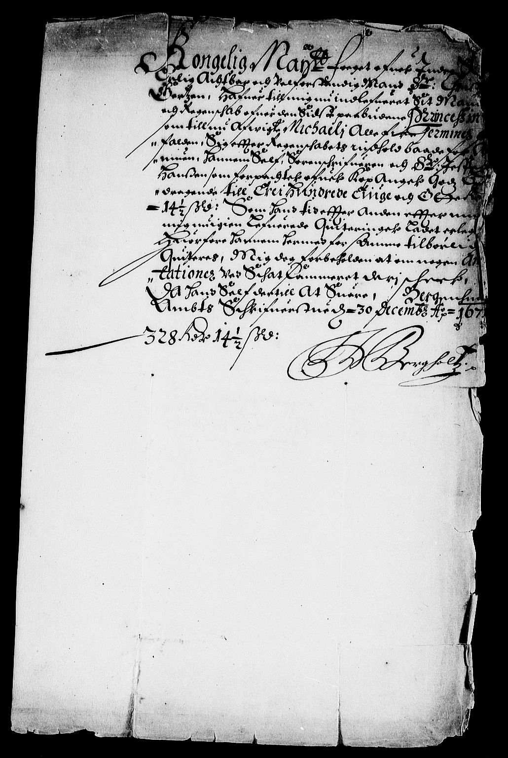 Rentekammeret inntil 1814, Reviderte regnskaper, Stiftamtstueregnskaper, Bergen stiftamt, AV/RA-EA-6043/R/Rc/L0034: Bergen stiftamt, 1664-1672