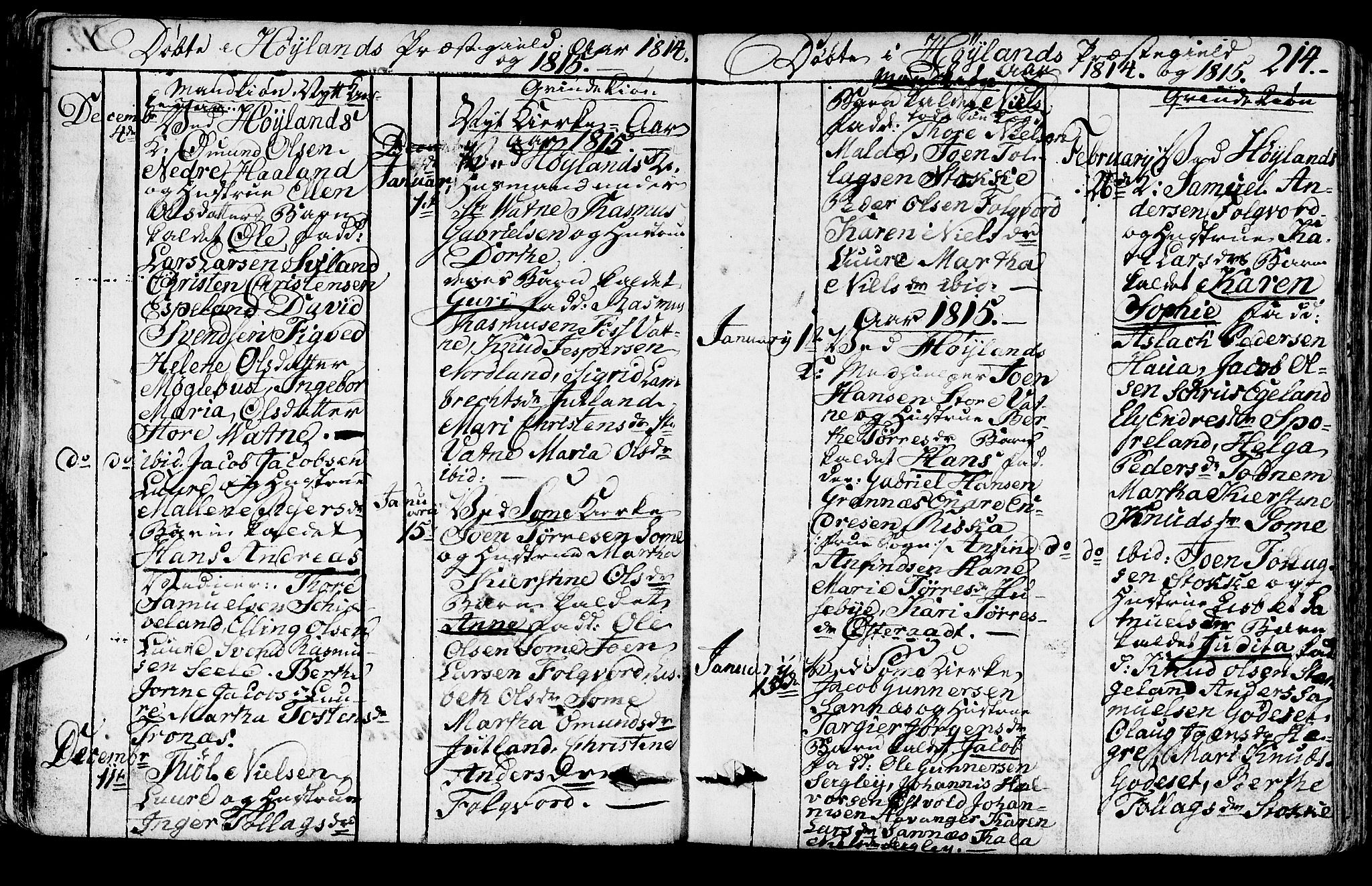 Høyland sokneprestkontor, SAST/A-101799/001/30BA/L0005: Parish register (official) no. A 5, 1804-1815, p. 214