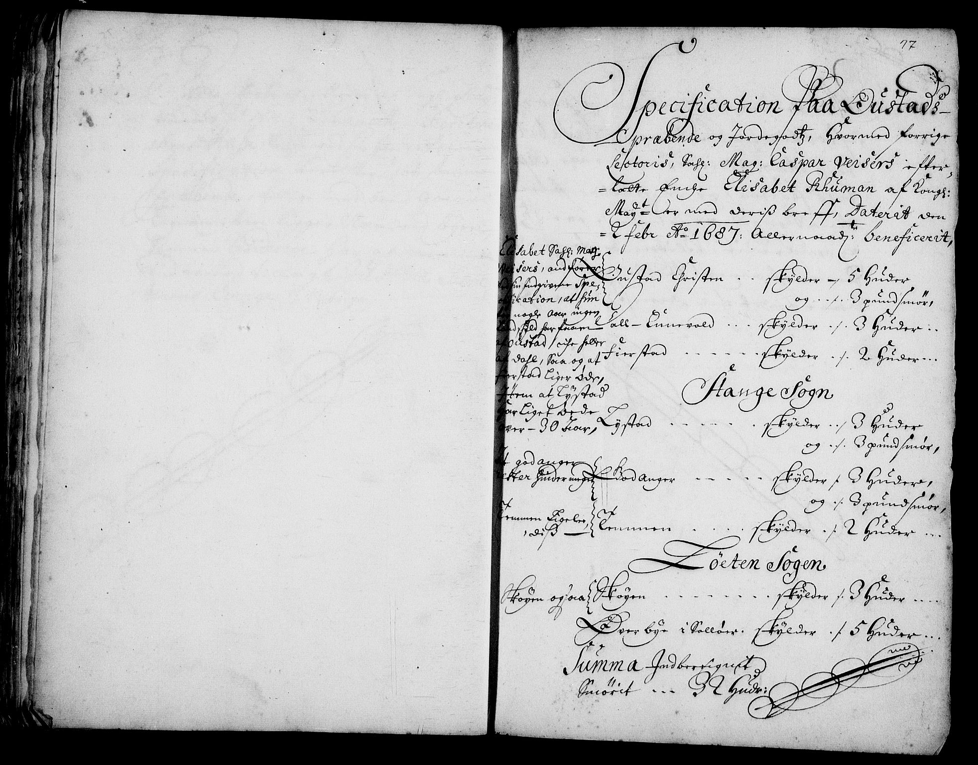 Rentekammeret inntil 1814, Realistisk ordnet avdeling, AV/RA-EA-4070/Fc/Fca/L0001/0006: [Ca I]  Akershus stift / Kristiania kapitels jordebok, 1700, p. 76-77