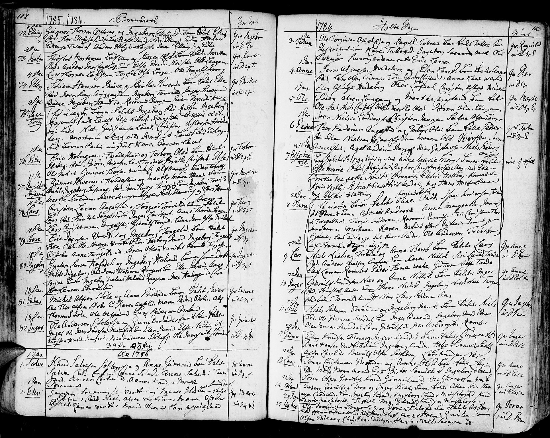 Holt sokneprestkontor, AV/SAK-1111-0021/F/Fa/L0003: Parish register (official) no. A 3, 1765-1798, p. 112-113
