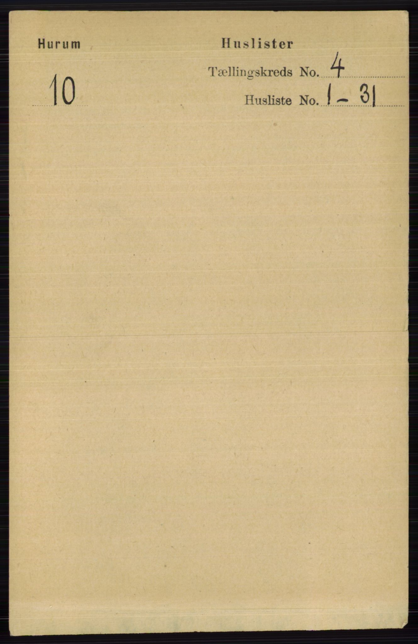 RA, 1891 census for 0628 Hurum, 1891, p. 1119
