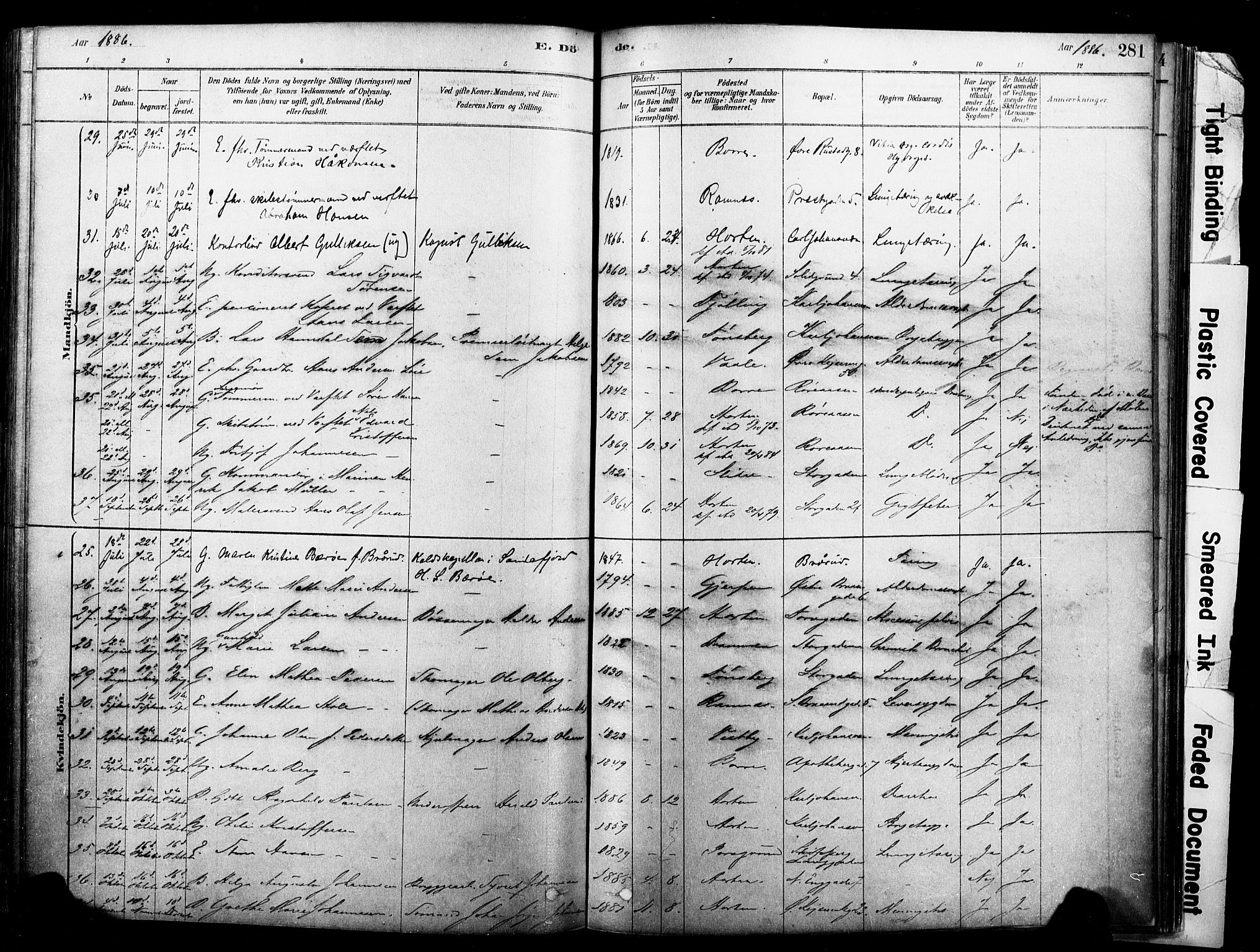 Horten kirkebøker, AV/SAKO-A-348/F/Fa/L0003: Parish register (official) no. 3, 1878-1887, p. 281