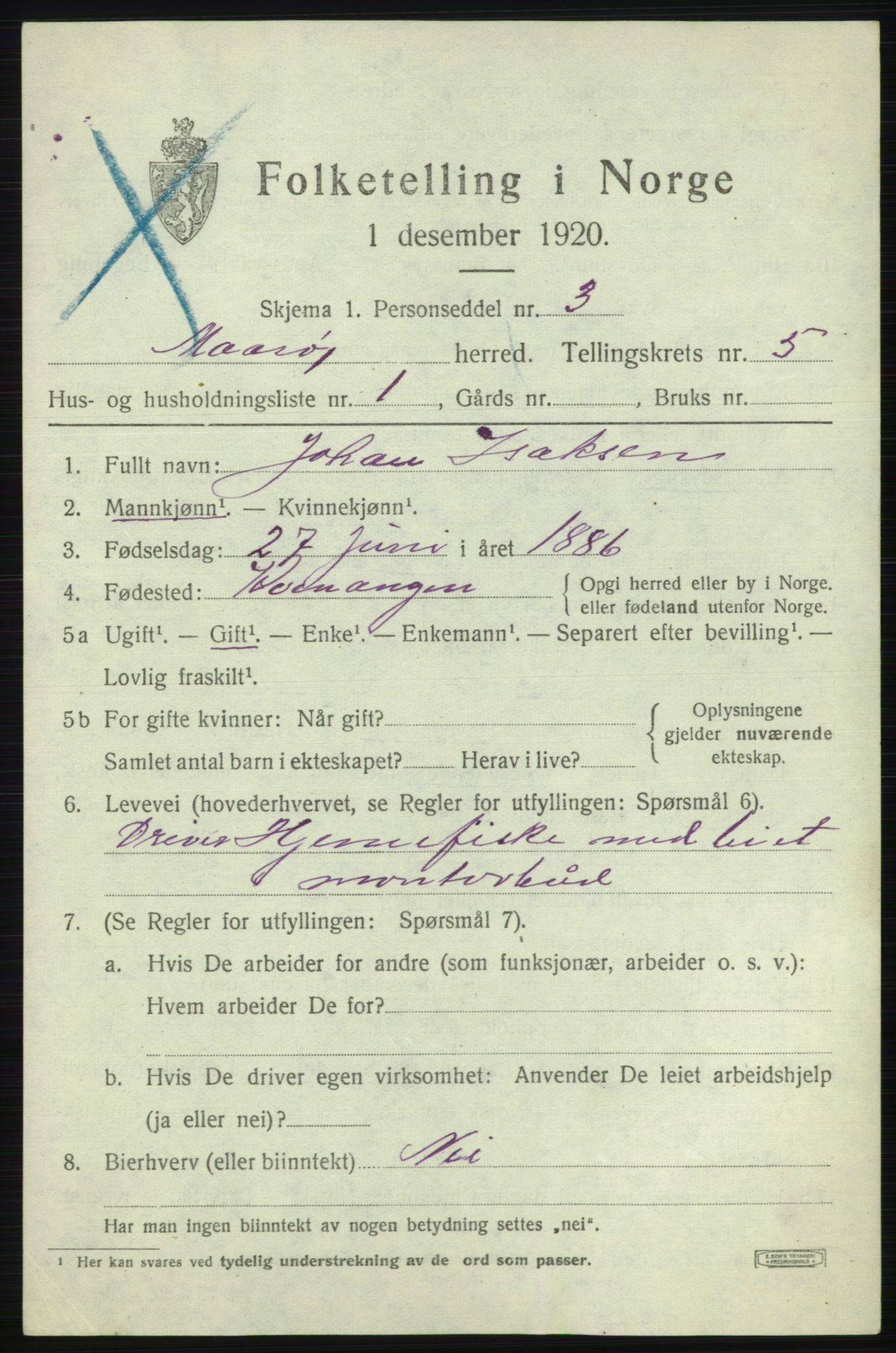 SATØ, 1920 census for Måsøy, 1920, p. 2344