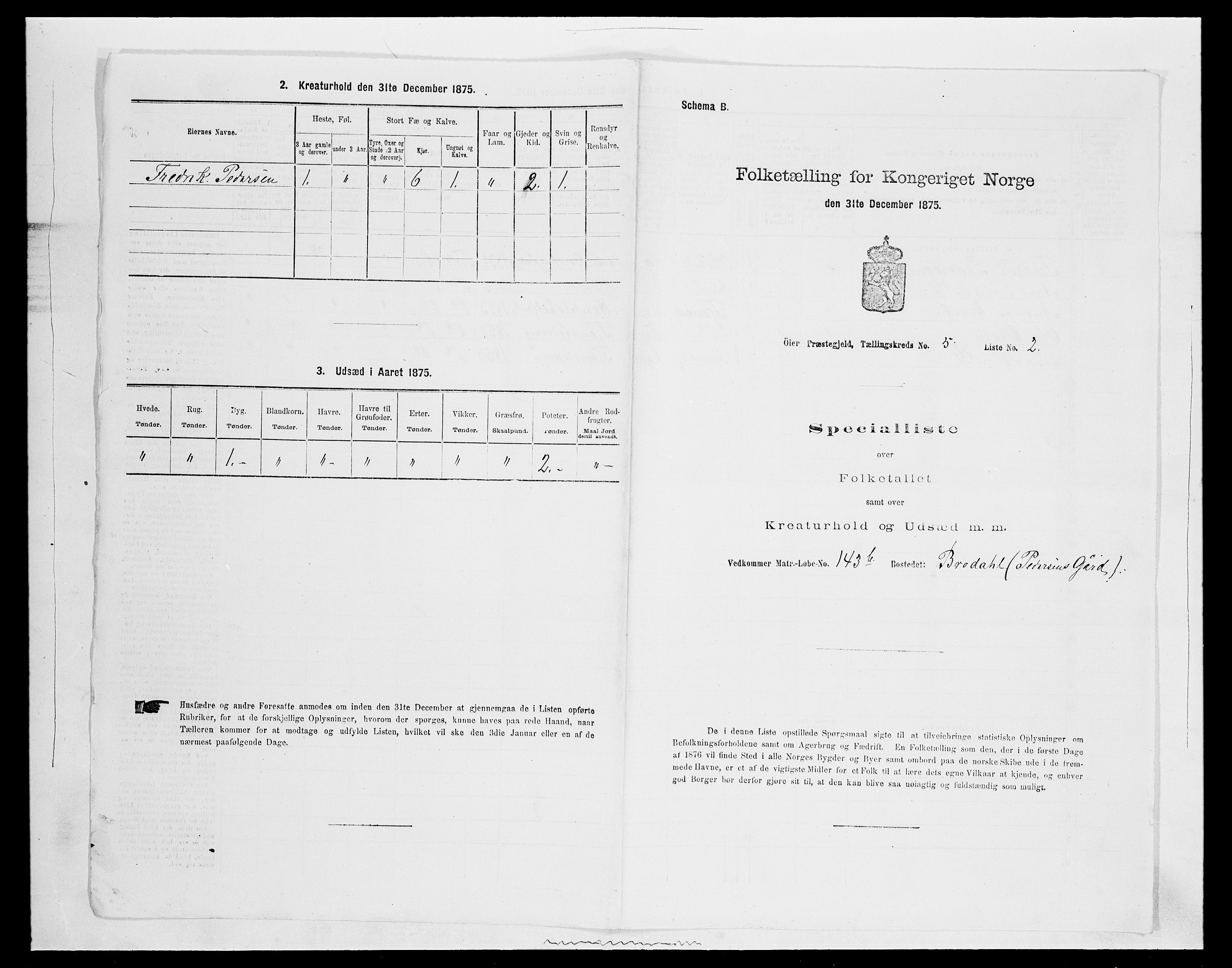 SAH, 1875 census for 0521P Øyer, 1875, p. 958