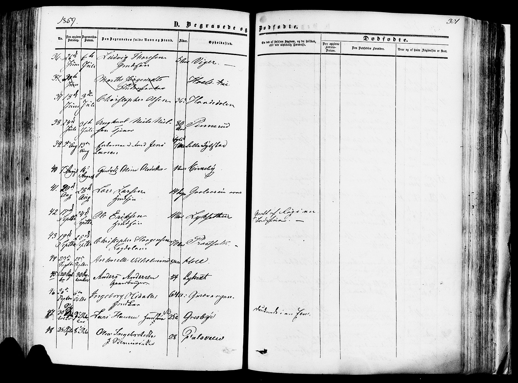 Vang prestekontor, Hedmark, AV/SAH-PREST-008/H/Ha/Haa/L0013: Parish register (official) no. 13, 1855-1879, p. 301