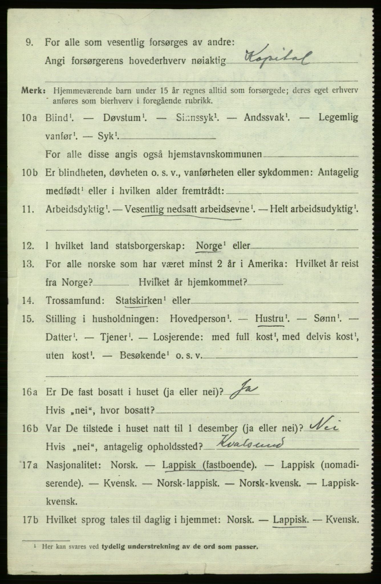 SATØ, 1920 census for Alta, 1920, p. 5334