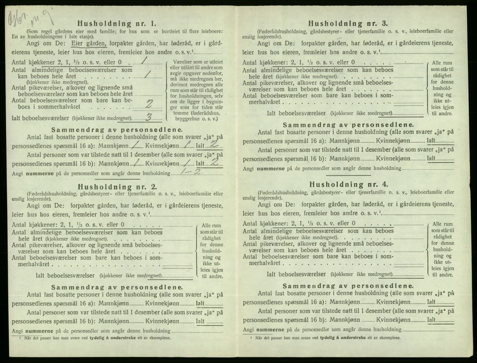 SAB, 1920 census for Ølen, 1920, p. 672