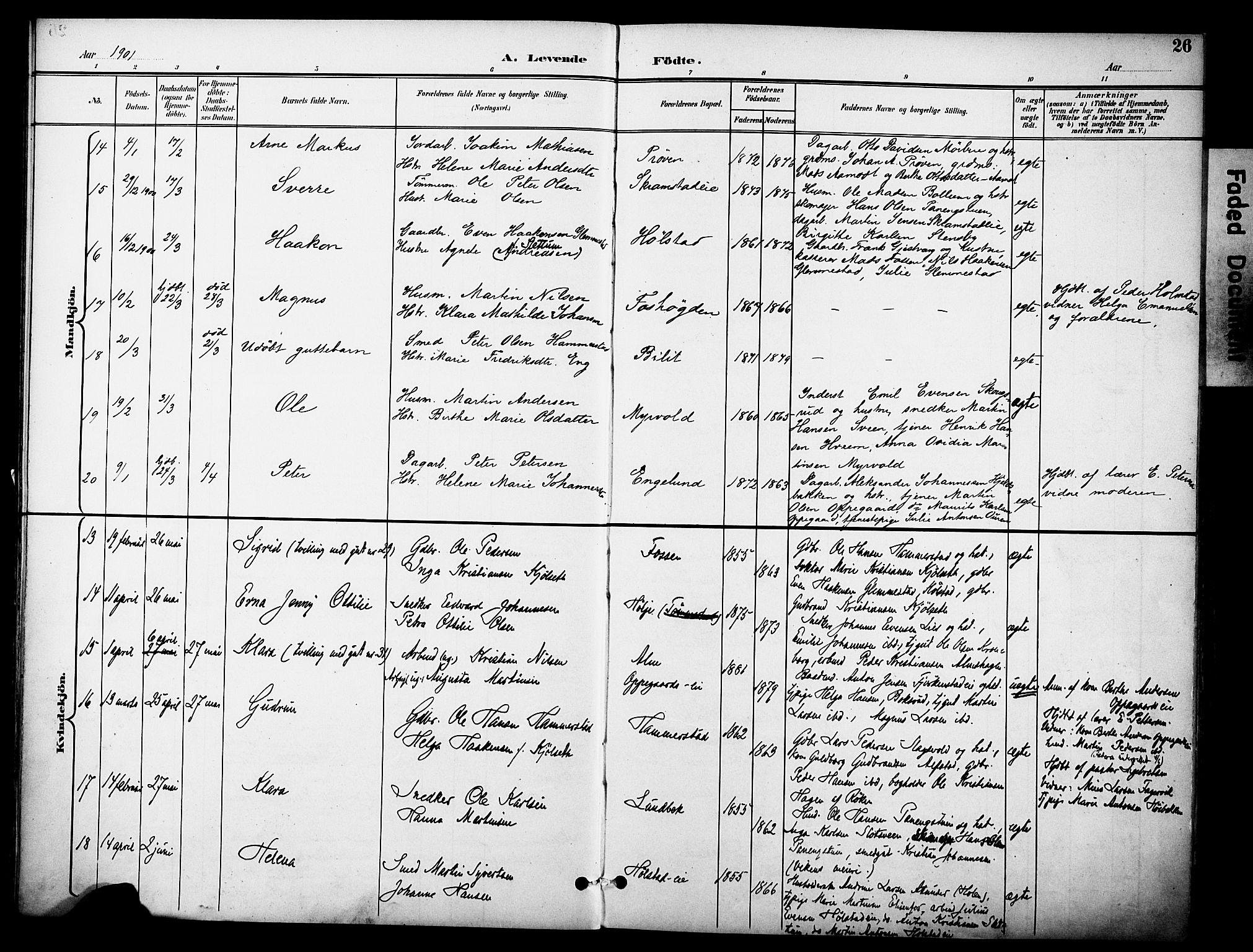 Østre Toten prestekontor, AV/SAH-PREST-104/H/Ha/Haa/L0009: Parish register (official) no. 9, 1897-1913, p. 26