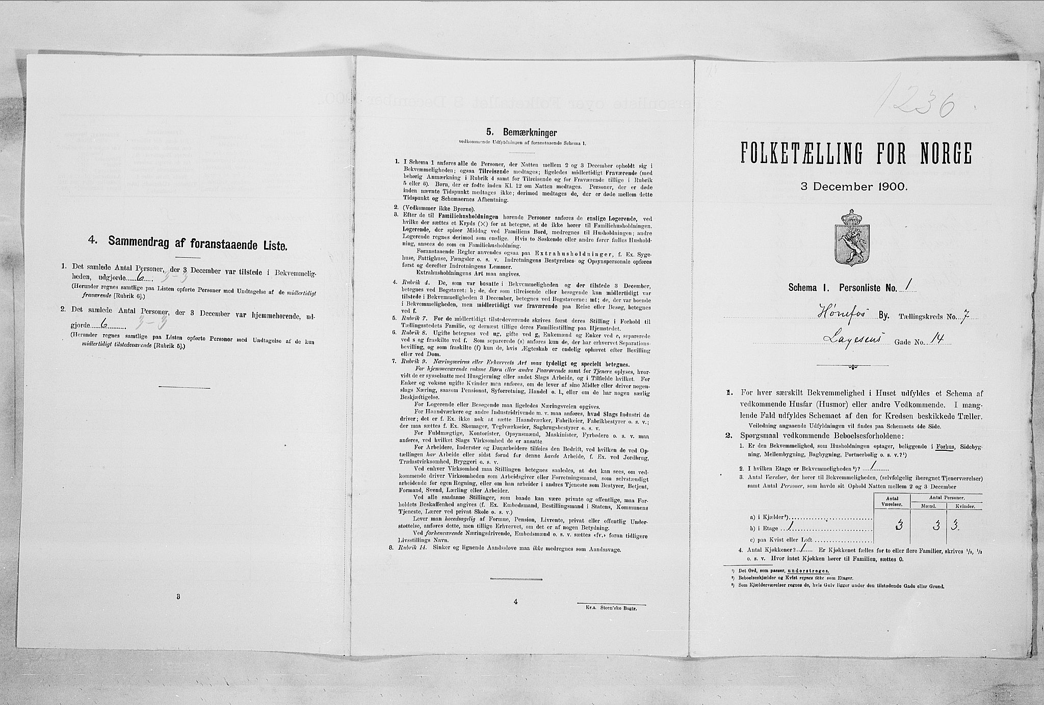 RA, 1900 census for Hønefoss, 1900, p. 751