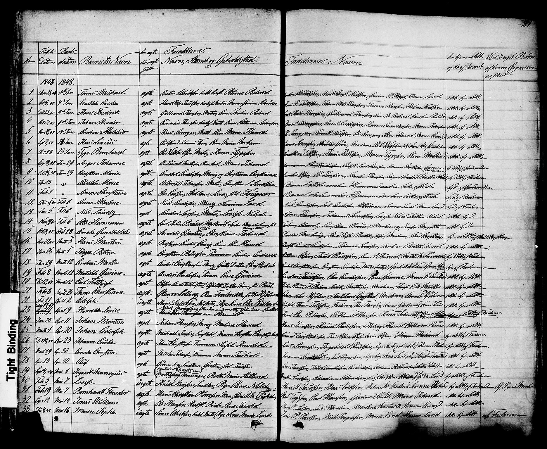 Stavern kirkebøker, SAKO/A-318/F/Fa/L0007: Parish register (official) no. 7, 1840-1877, p. 21