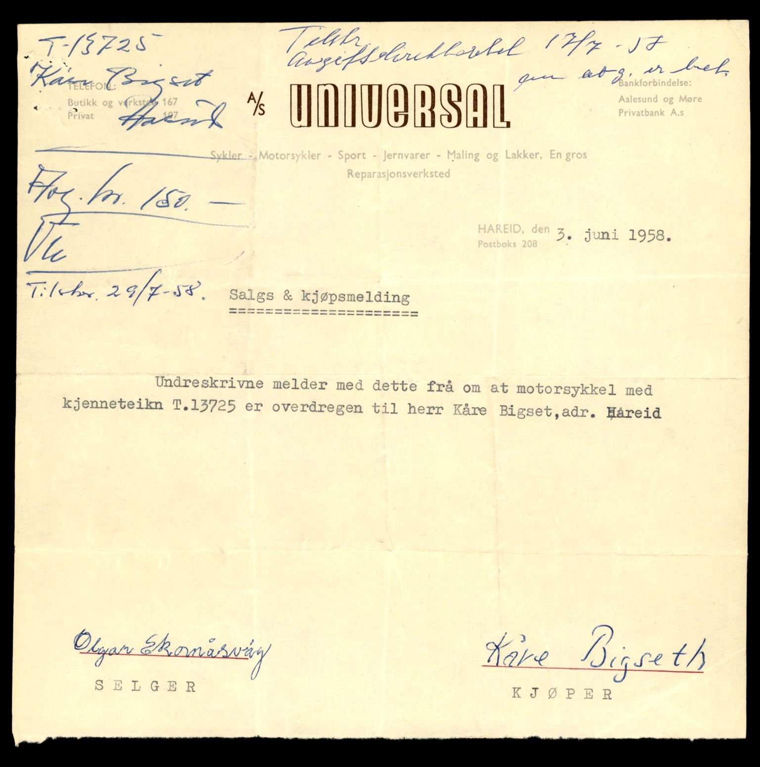 Møre og Romsdal vegkontor - Ålesund trafikkstasjon, AV/SAT-A-4099/F/Fe/L0041: Registreringskort for kjøretøy T 13710 - T 13905, 1927-1998, p. 241